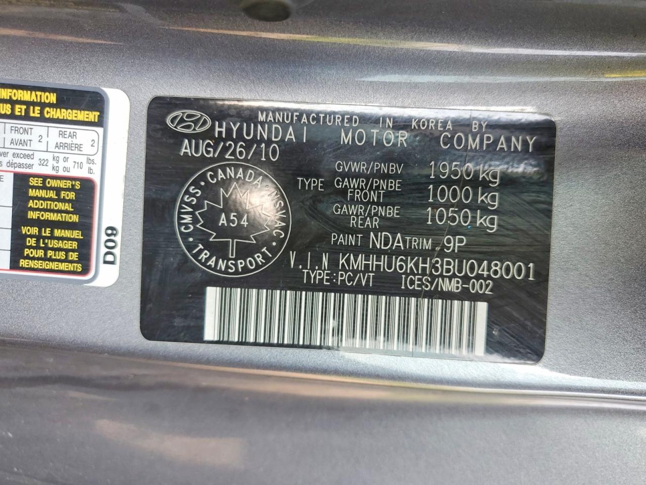 2011 Hyundai Genesis Coupe 3.8l Gray vin: KMHHU6KH3BU048001