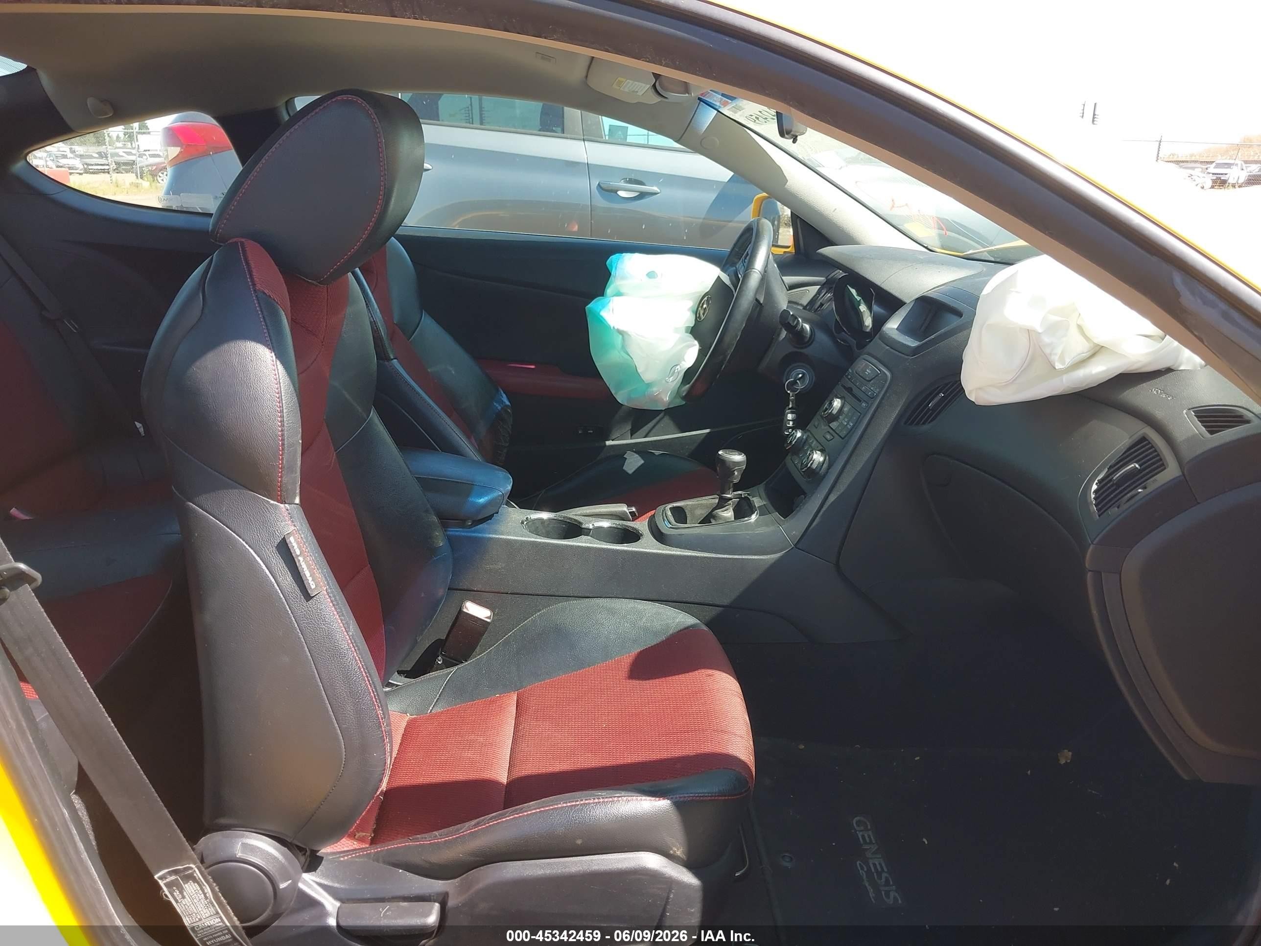 2012 Hyundai Genesis 3.8 R-spec Yellow vin: KMHHU6KH4CU071305