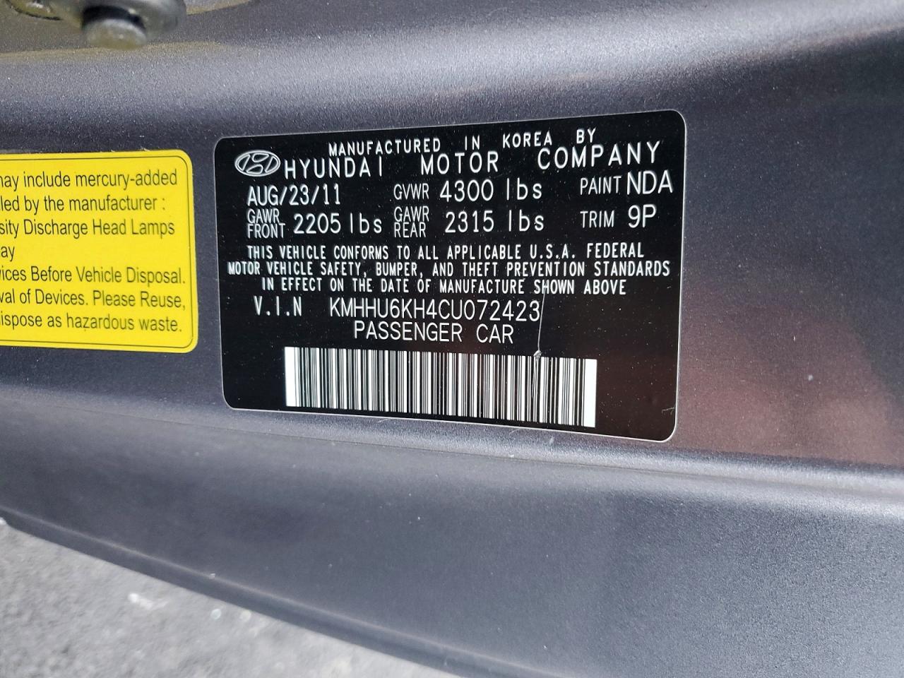 2012 Hyundai Genesis Coupe 3.8l Silver vin: KMHHU6KH4CU072423