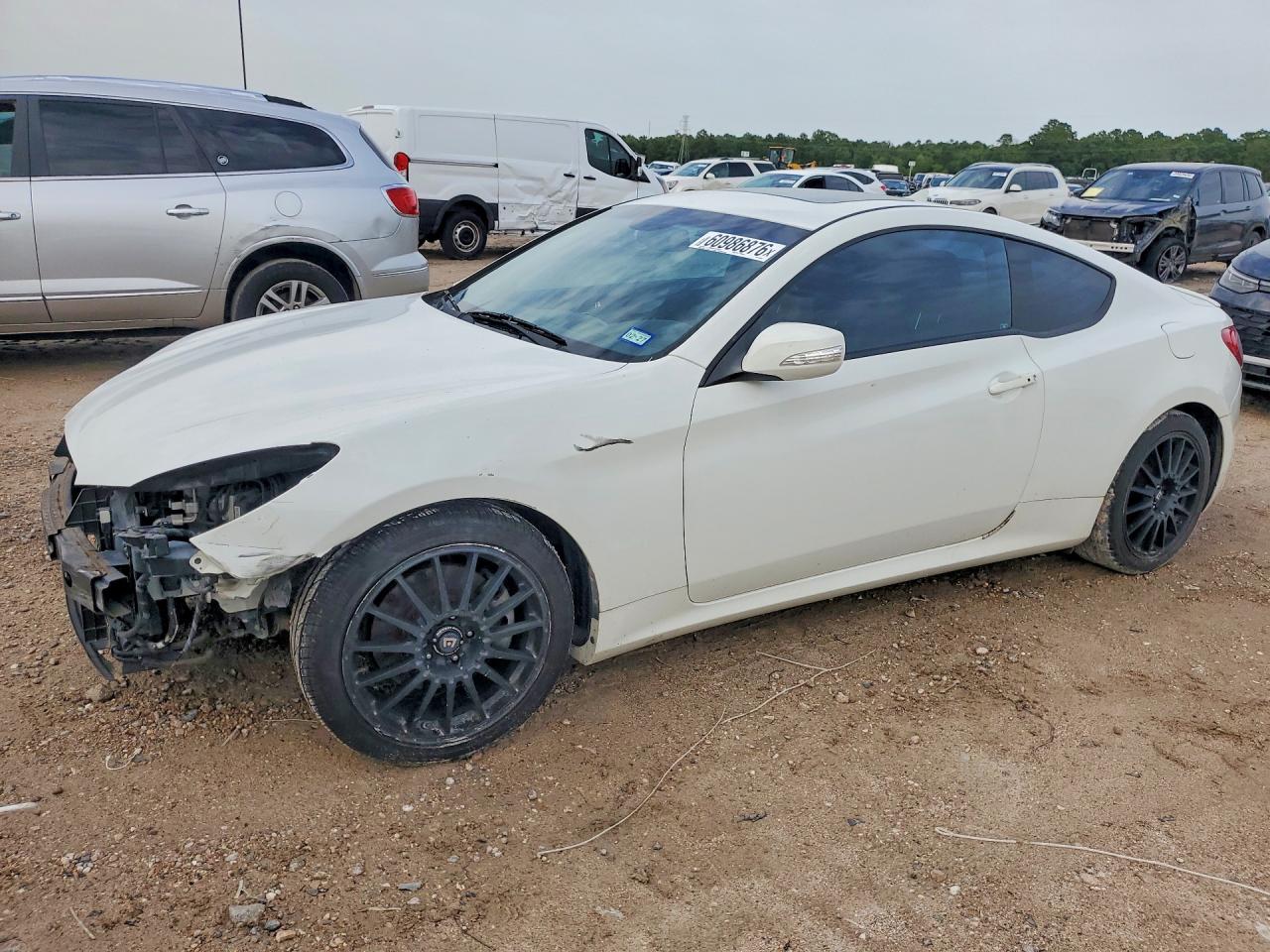 2012 Hyundai Genesis Coupe 3.8l White vin: KMHHU6KH6CU069653