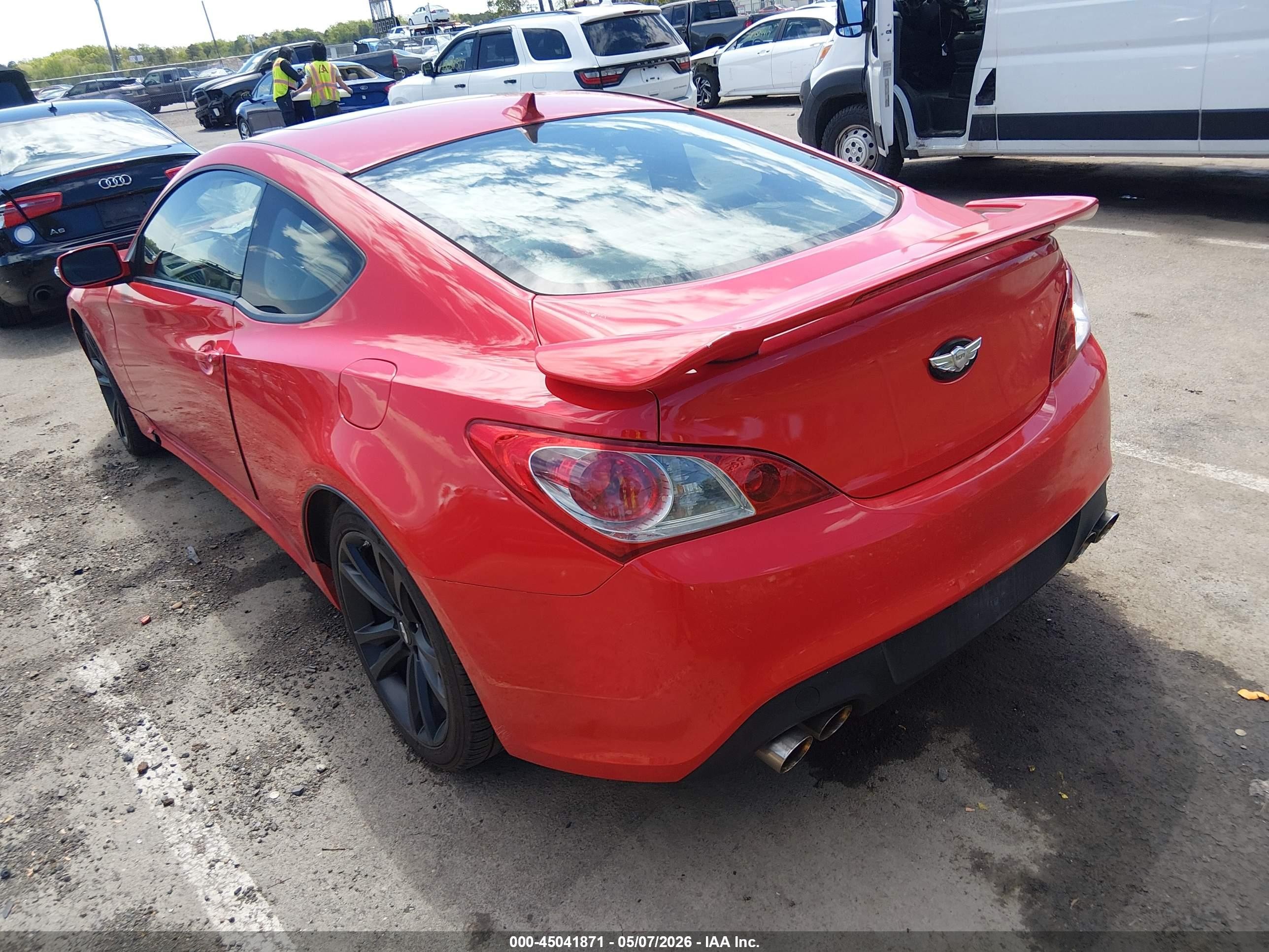 2011 Hyundai Genesis 3.8 Track Red vin: KMHHU6KHXBU058461