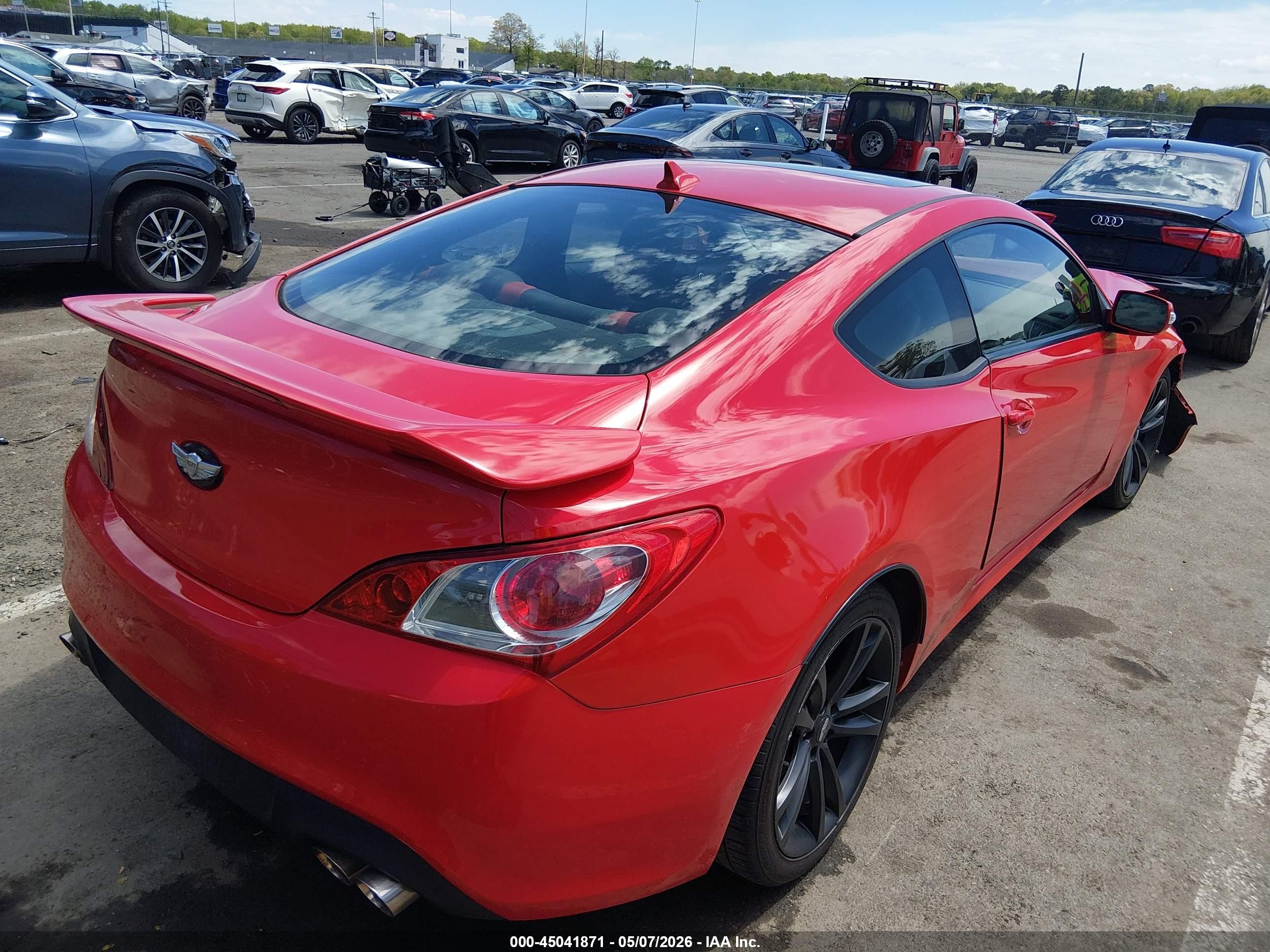 2011 Hyundai Genesis 3.8 Track Red vin: KMHHU6KHXBU058461