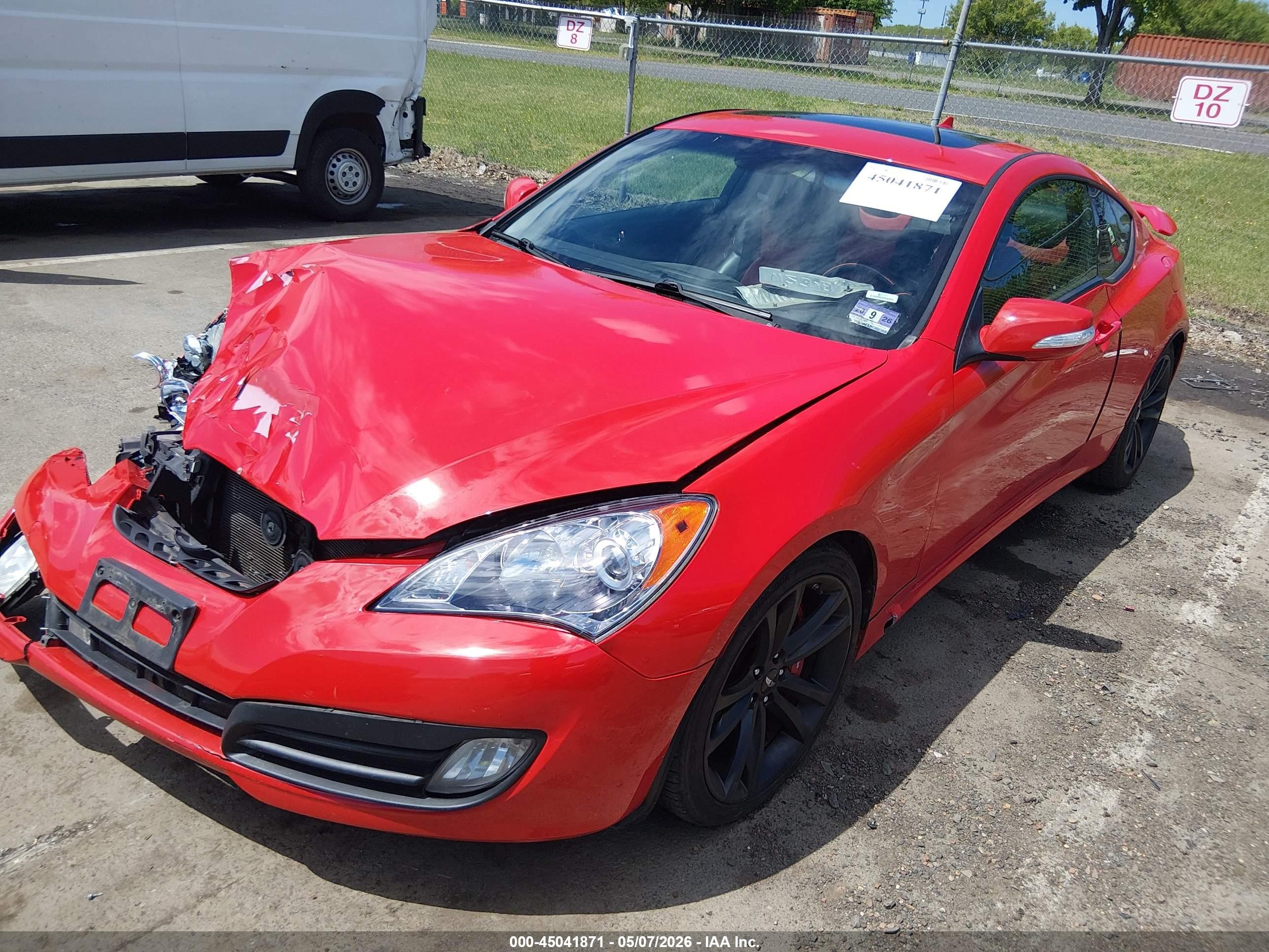 2011 Hyundai Genesis 3.8 Track Red vin: KMHHU6KHXBU058461