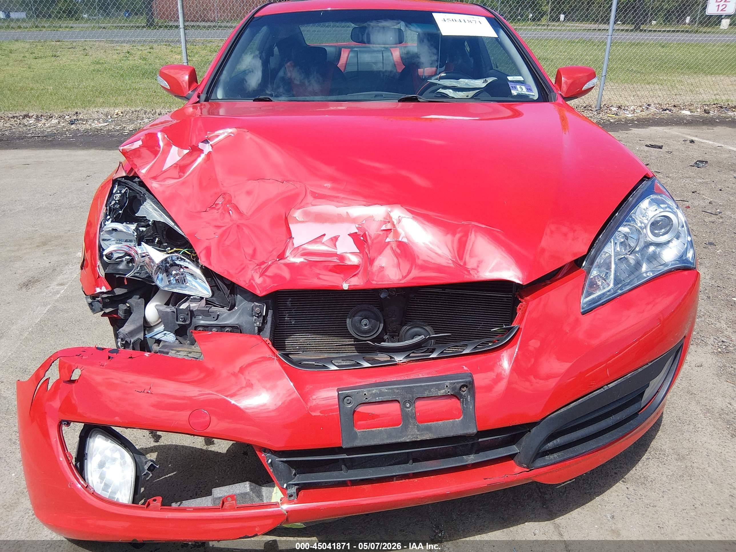 2011 Hyundai Genesis 3.8 Track Red vin: KMHHU6KHXBU058461