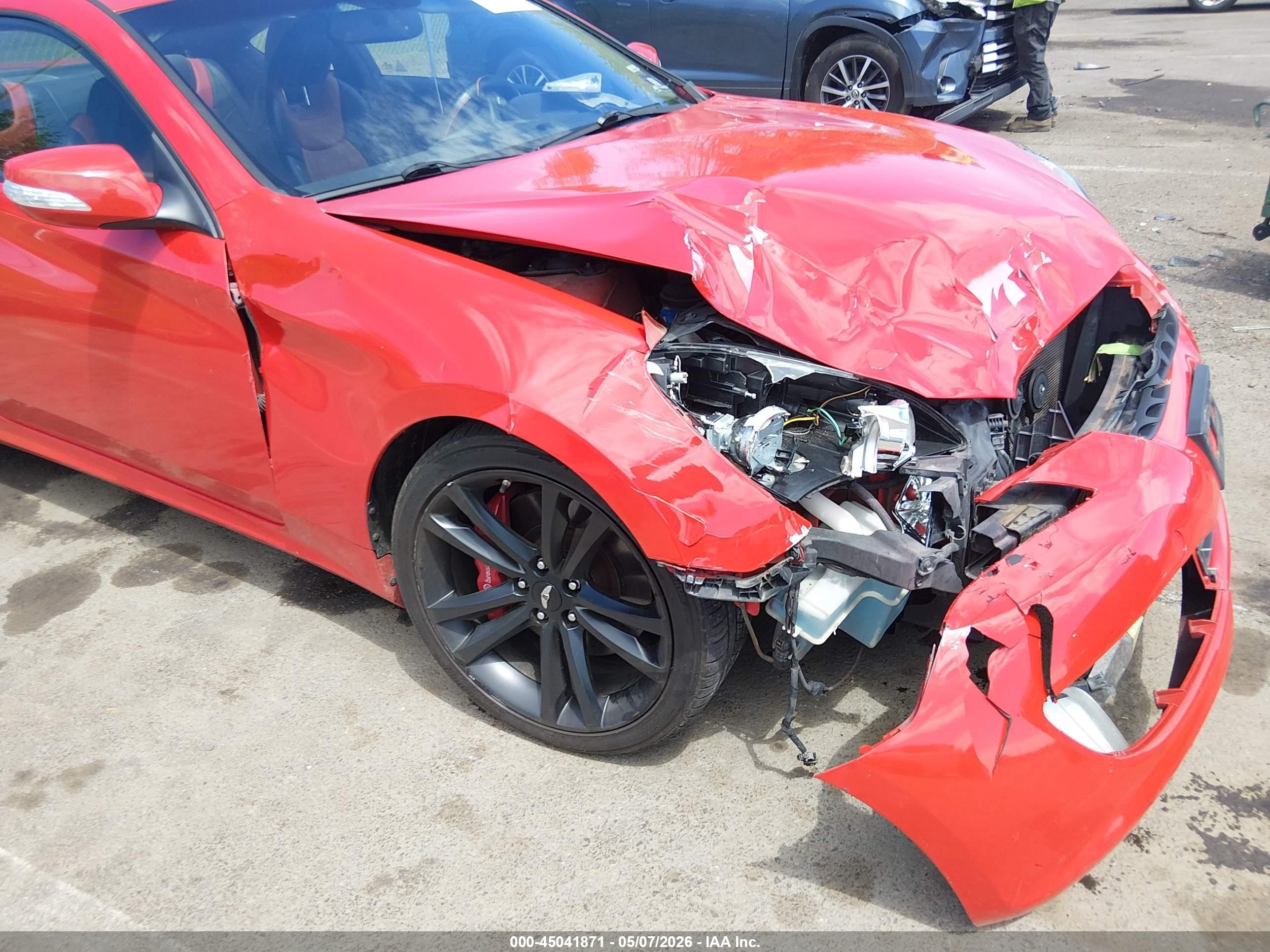 2011 Hyundai Genesis 3.8 Track Red vin: KMHHU6KHXBU058461