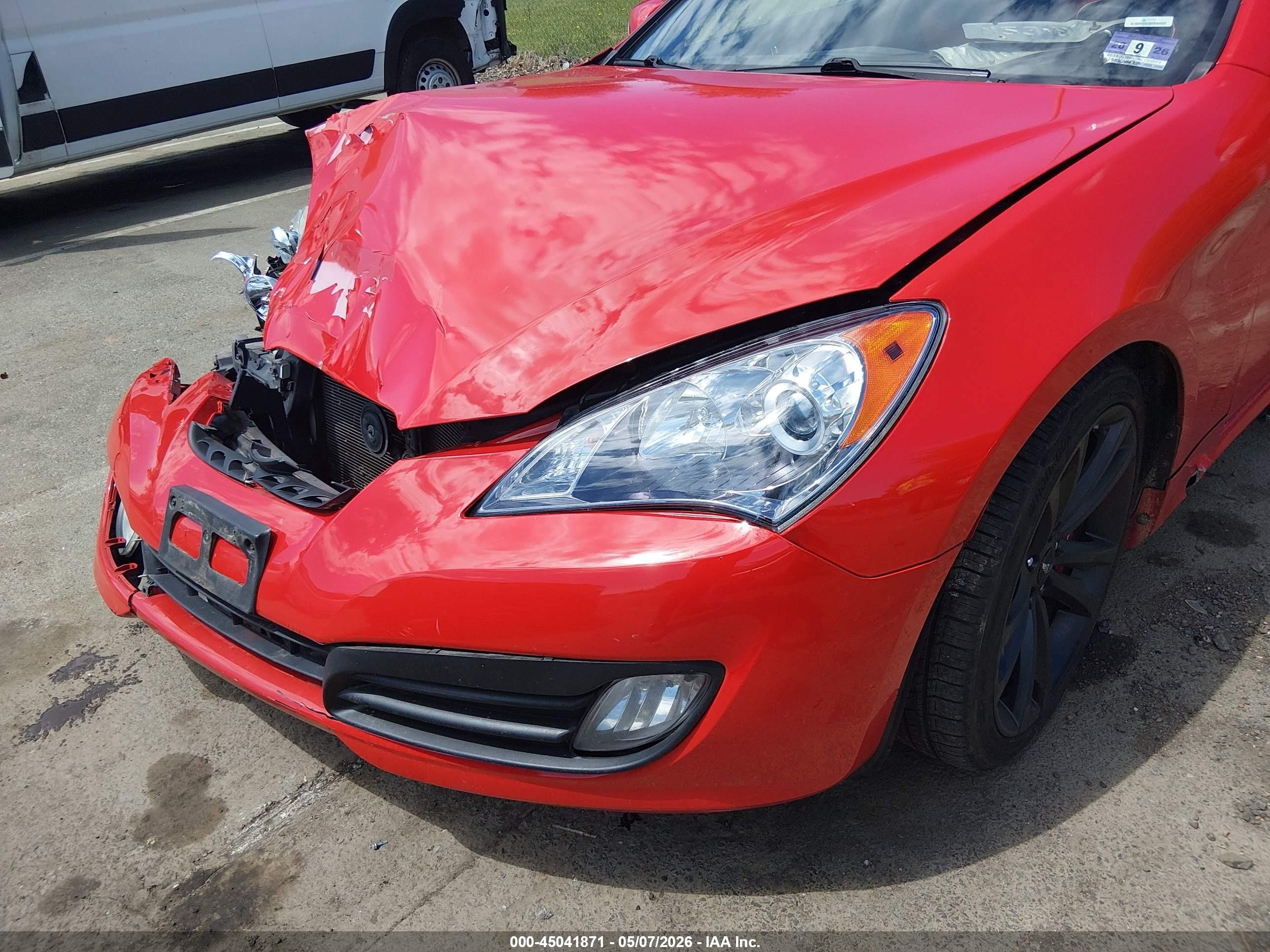 2011 Hyundai Genesis 3.8 Track Red vin: KMHHU6KHXBU058461