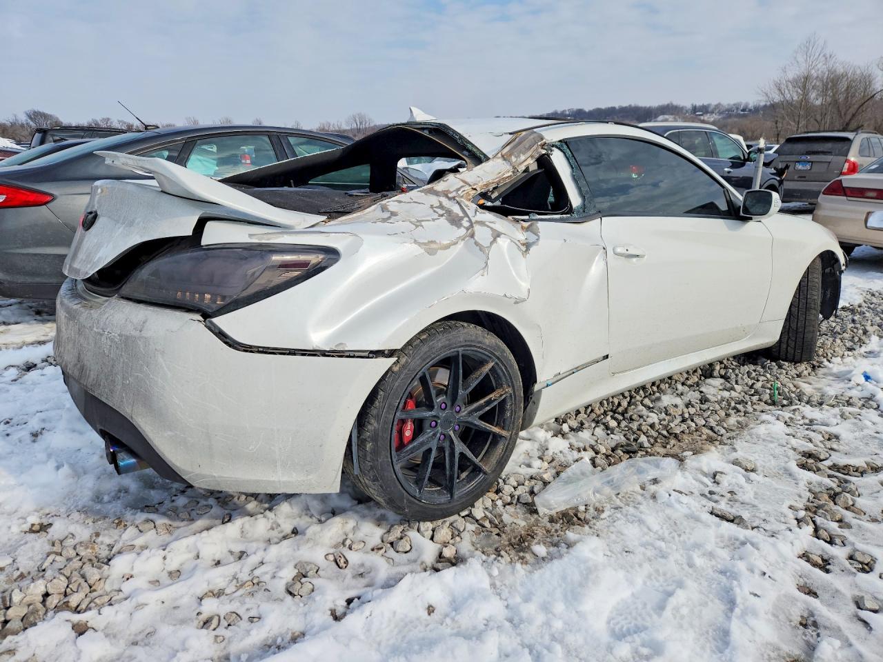2013 Hyundai Genesis Coupe 3.8l Белый vin: KMHHU6KJ1DU094111