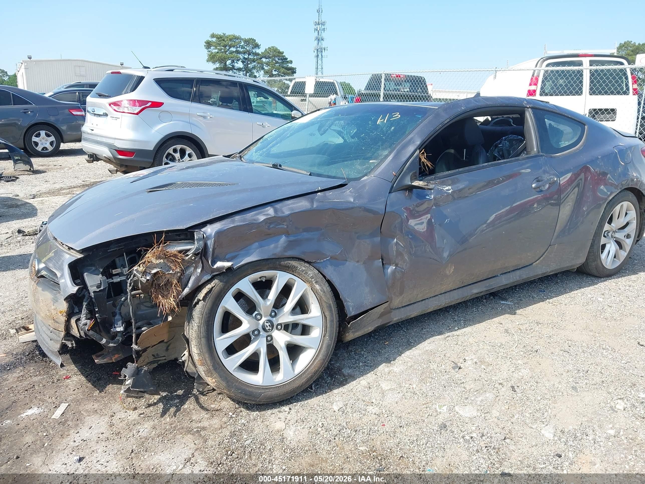 2013 Hyundai Genesis 3.8 Grand Touring Серый vin: KMHHU6KJ1DU109271