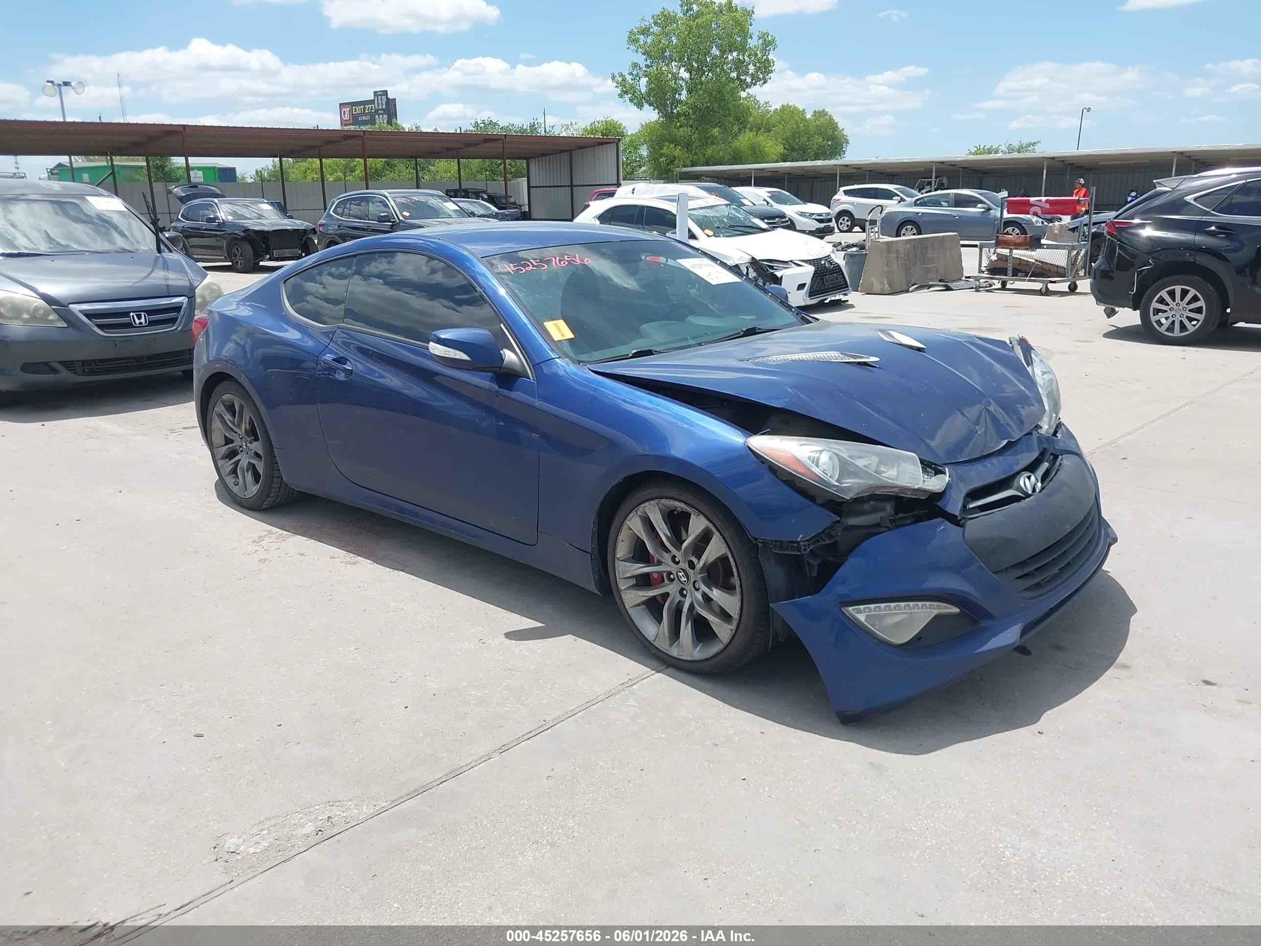 2015 Hyundai Genesis 3.8 R-spec Blue vin: KMHHU6KJ1FU127675