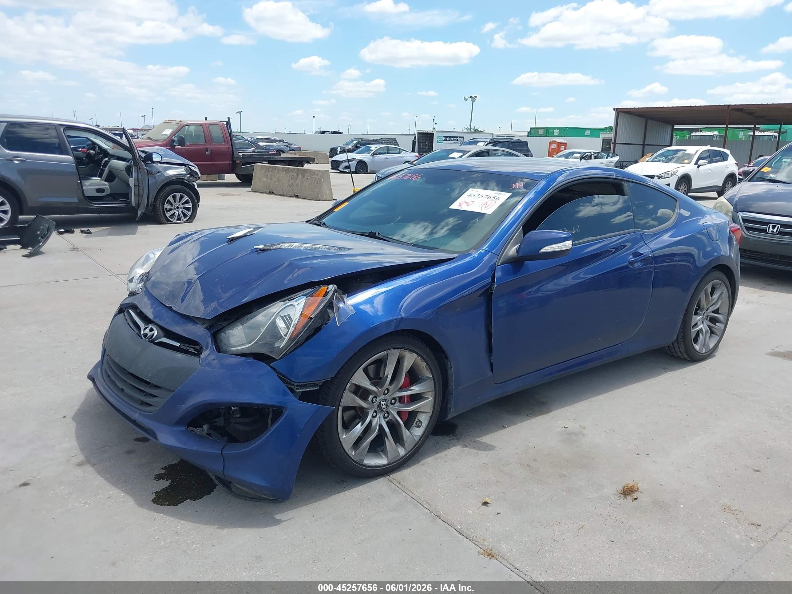 2015 Hyundai Genesis 3.8 R-spec Blue vin: KMHHU6KJ1FU127675