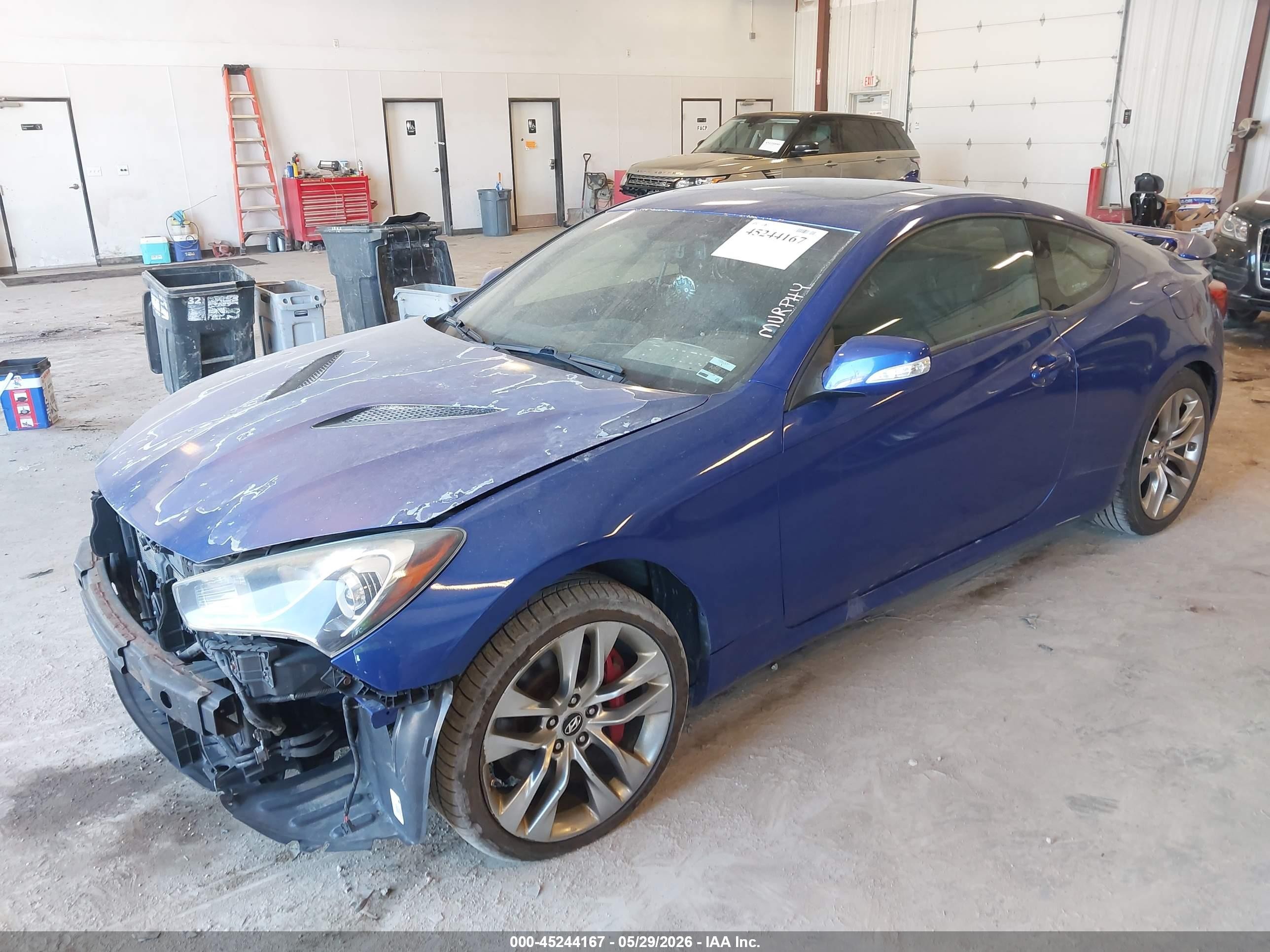 2013 Hyundai Genesis 3.8 Track Синий vin: KMHHU6KJ3DU085359