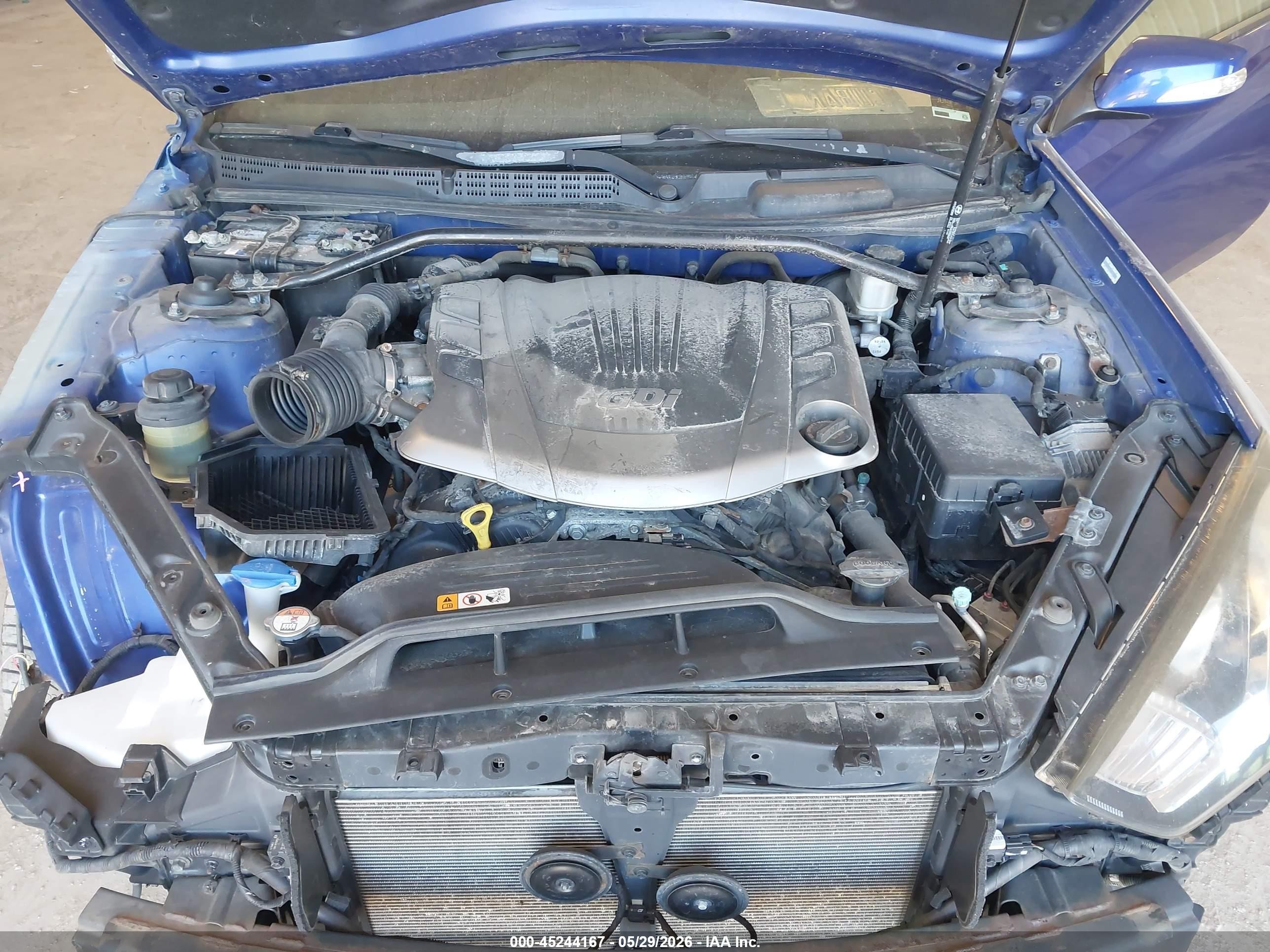 2013 Hyundai Genesis 3.8 Track Синий vin: KMHHU6KJ3DU085359