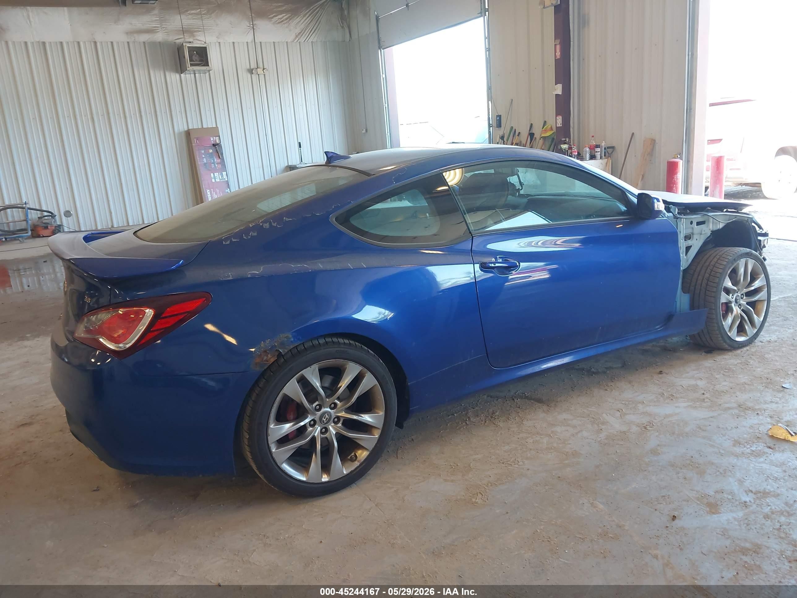 2013 Hyundai Genesis 3.8 Track Синий vin: KMHHU6KJ3DU085359