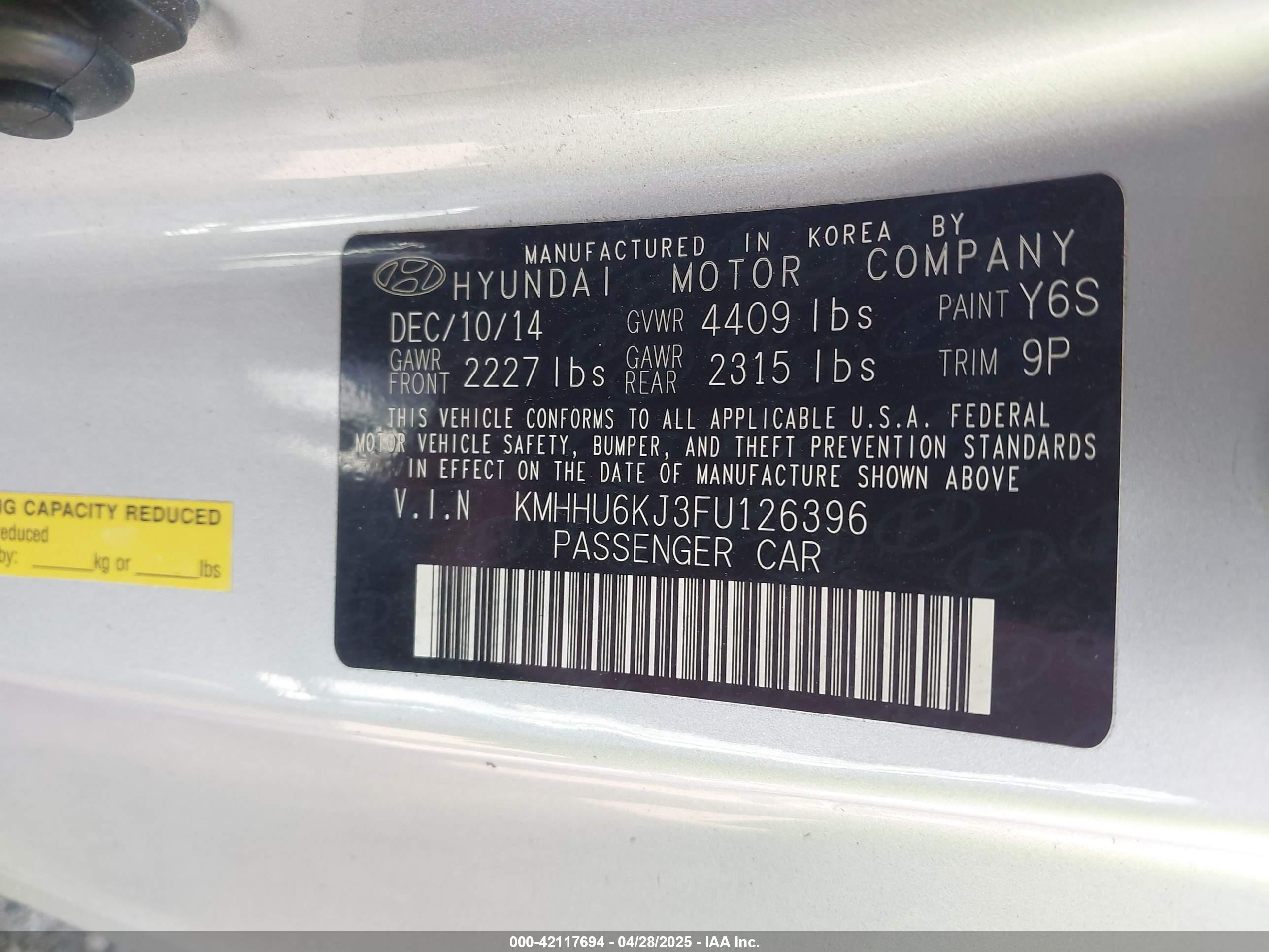 2015 Hyundai Genesis 3.8 Ultimate Серебряный vin: KMHHU6KJ3FU126396