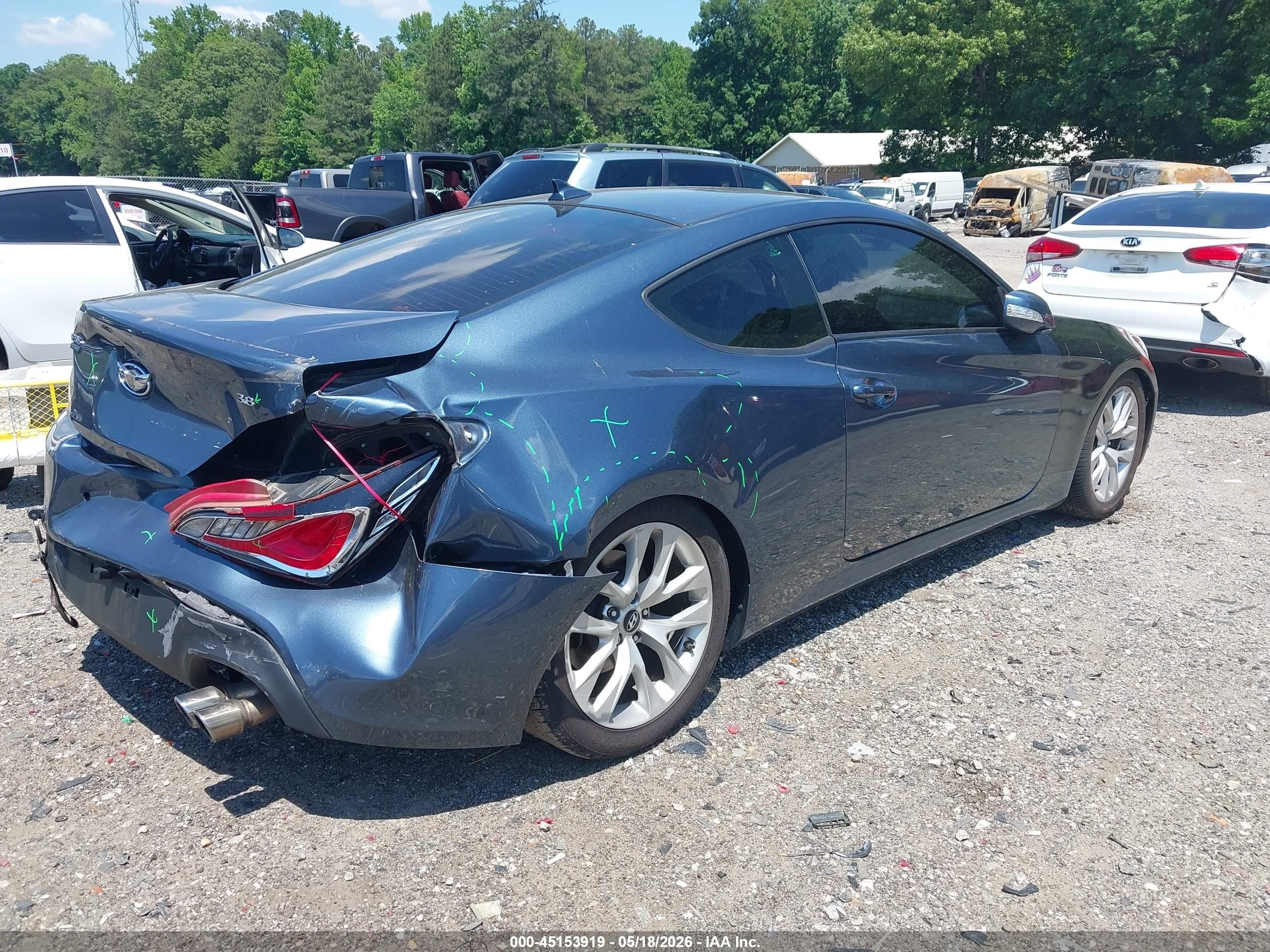 2013 Hyundai Genesis 3.8 Grand Touring Gray vin: KMHHU6KJ5DU089817