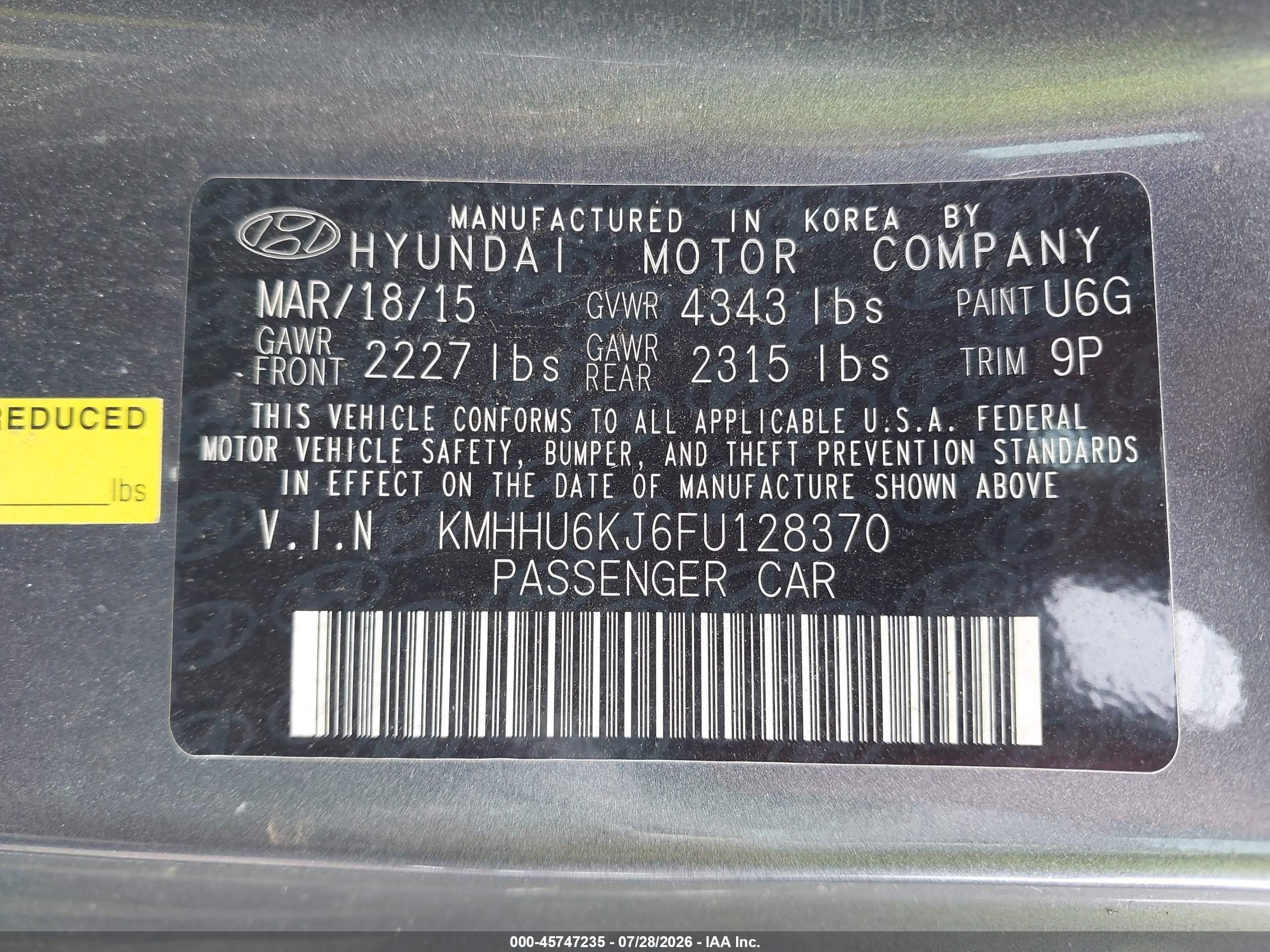 2015 Hyundai Genesis 3.8 Ultimate Серый vin: KMHHU6KJ6FU128370