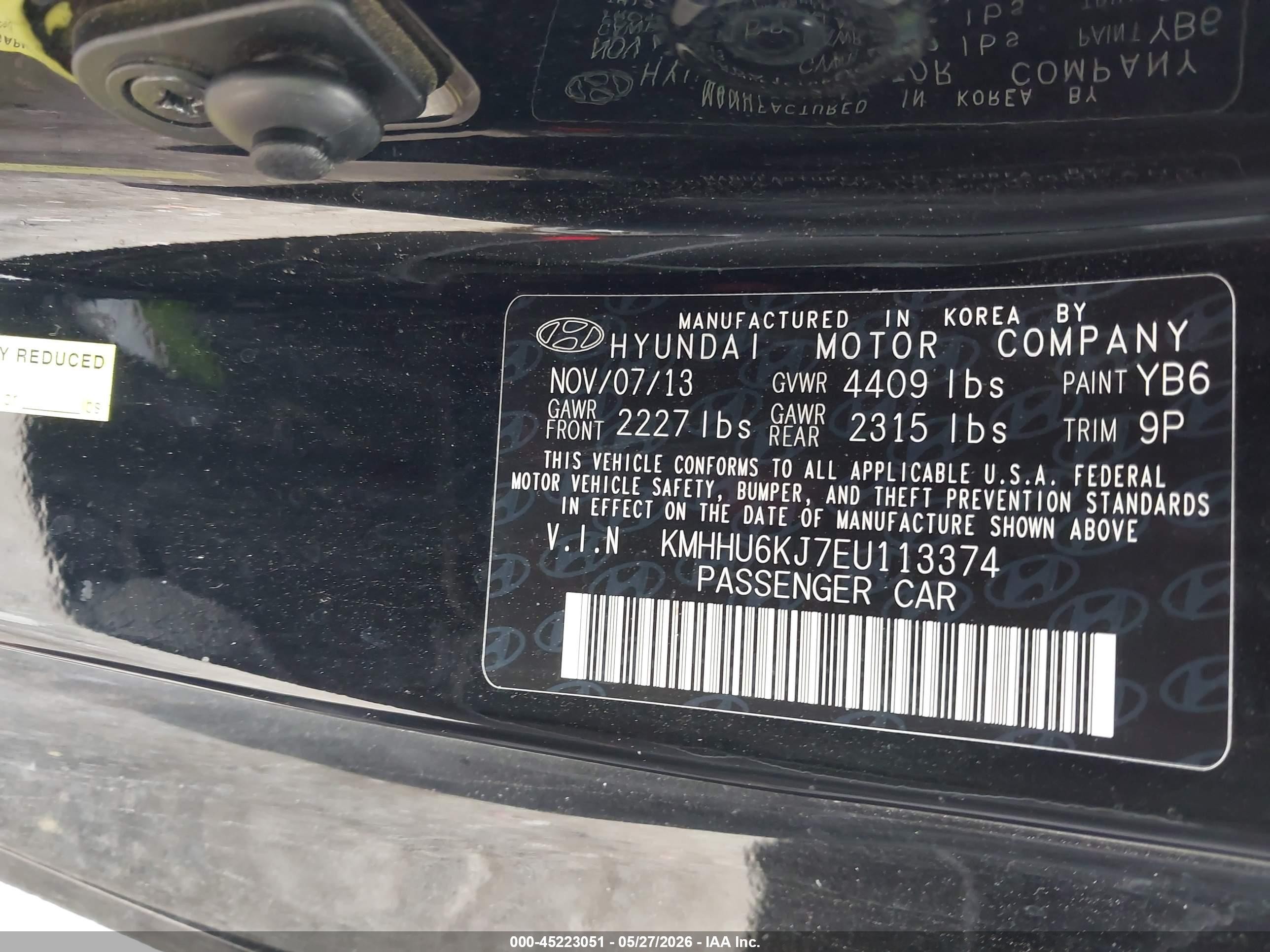 2014 Hyundai Genesis 3.8 Ultimate Черный vin: KMHHU6KJ7EU113374