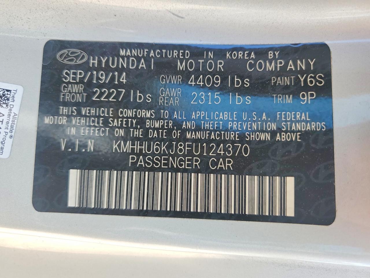 2015 Hyundai Genesis Coupe 3.8 Серебряный vin: KMHHU6KJ8FU124370