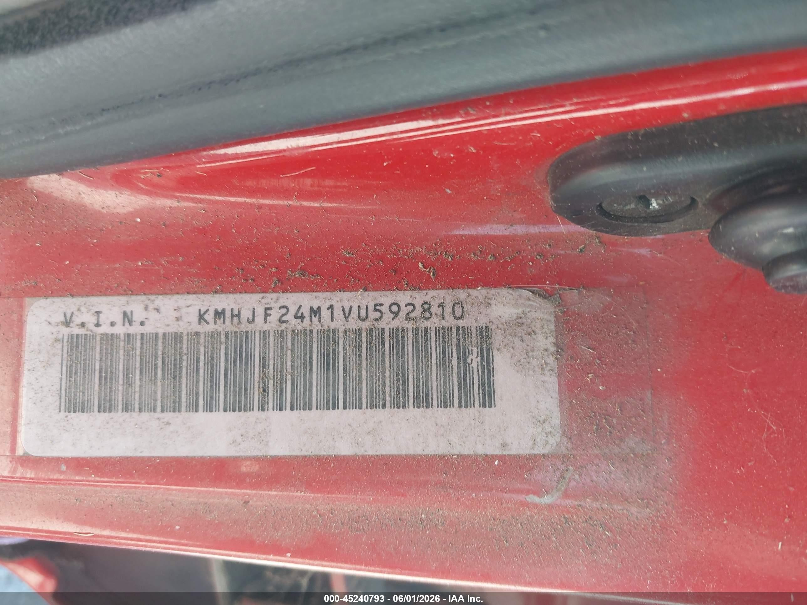 1997 Hyundai Elantra   Красный vin: KMHJF24M1VU592810