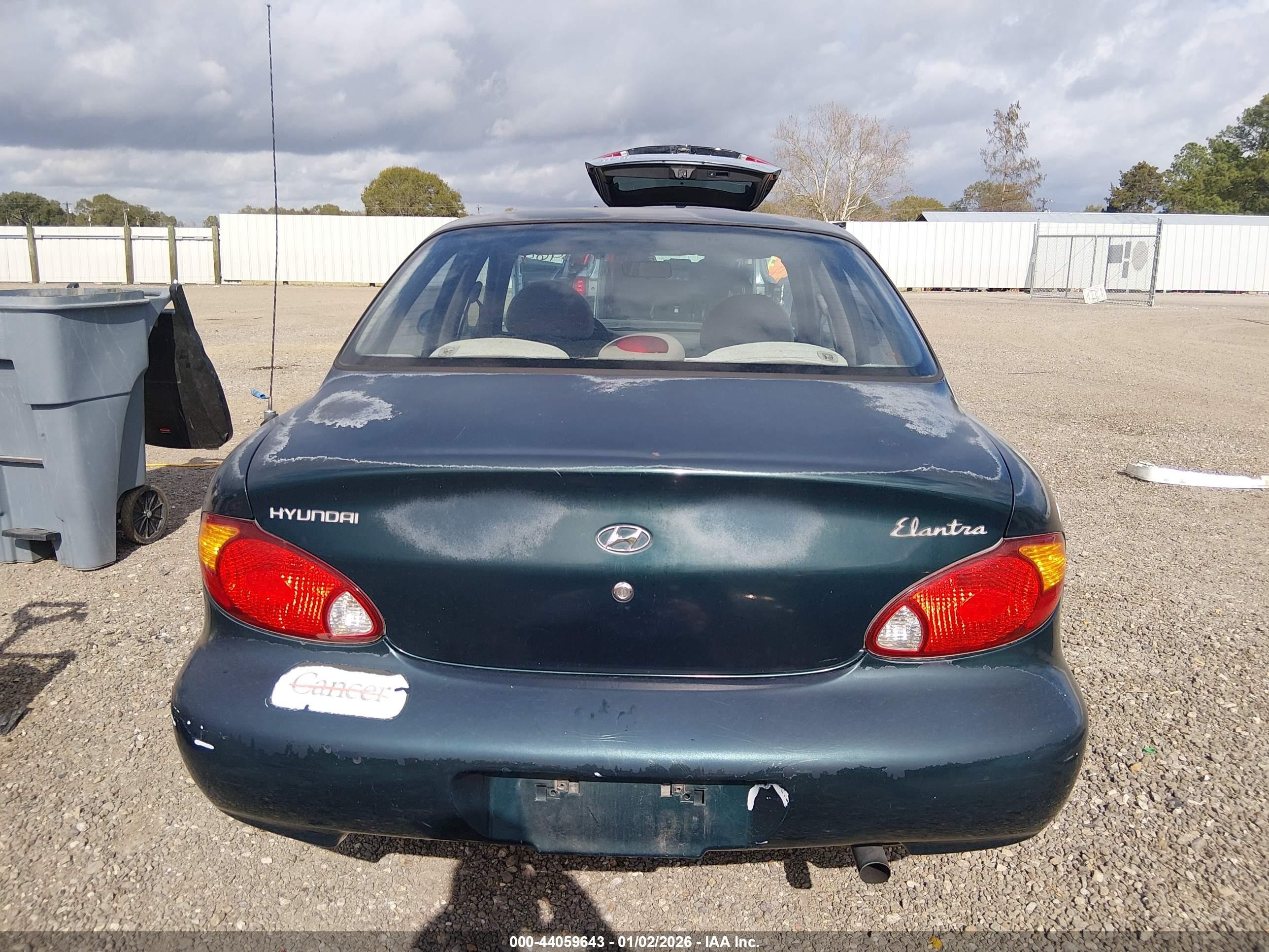 1999 Hyundai Elantra Gl Green vin: KMHJF25F5XU869591