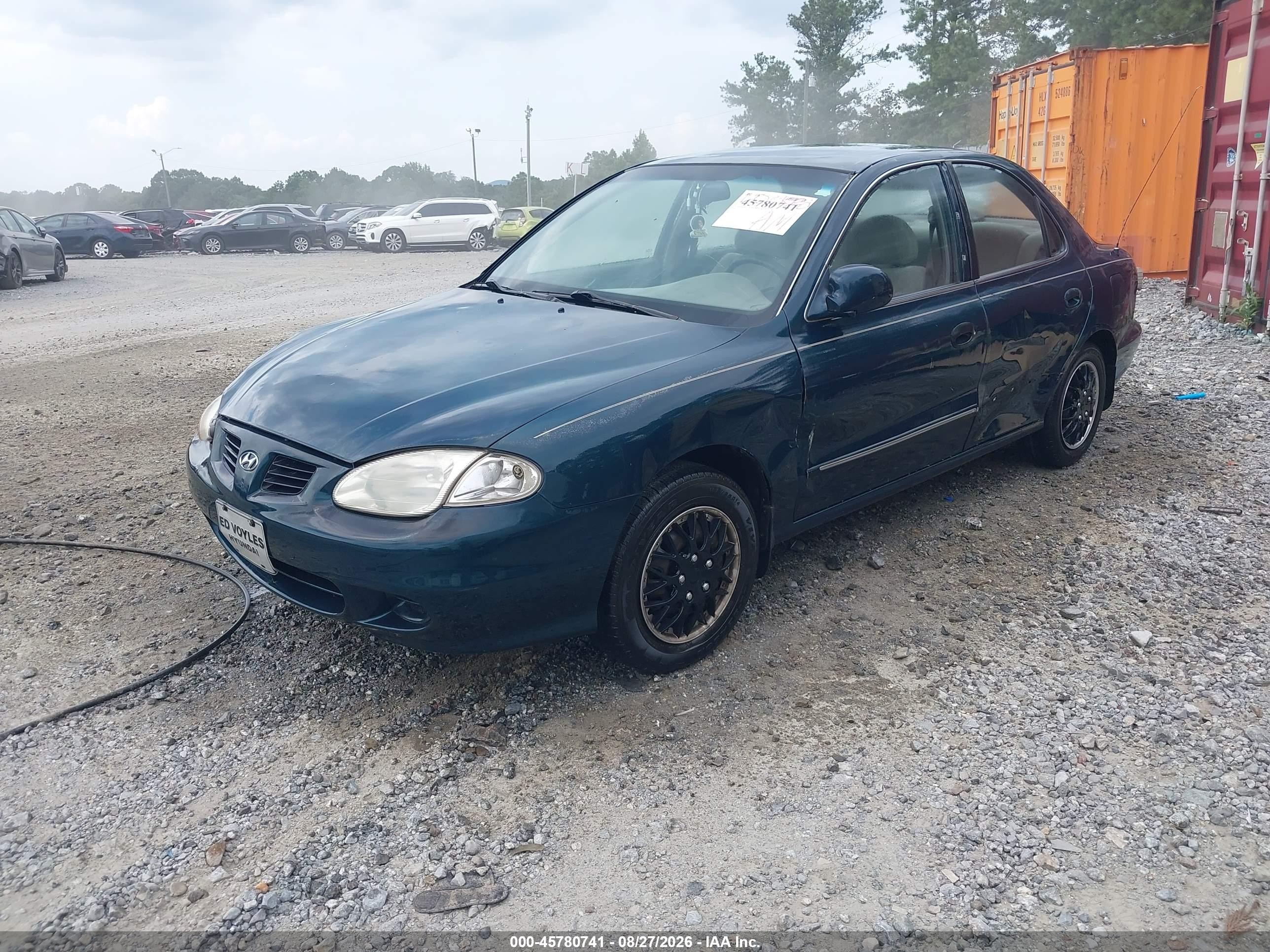 2000 Hyundai Elantra Gls Green vin: KMHJF35F9YU954814