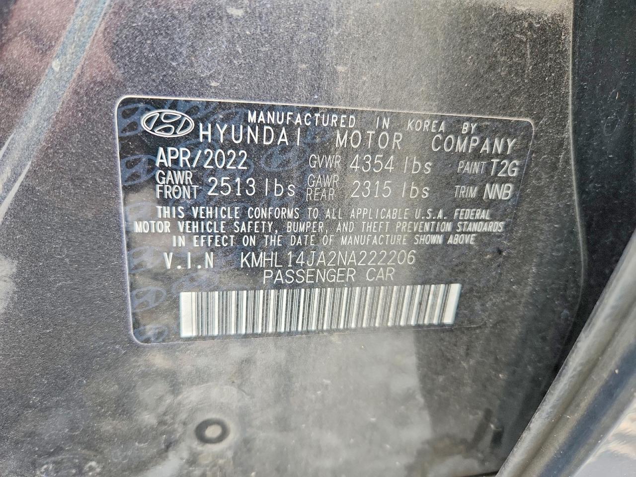 2022 Hyundai Sonata Sel Серый vin: KMHL14JA2NA222206