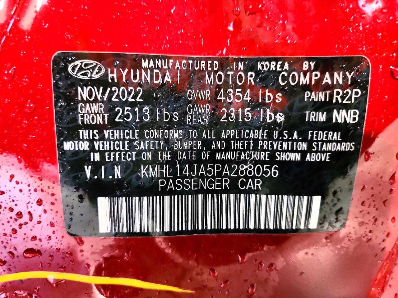 2023 Hyundai Sonata Sel Красный vin: KMHL14JA5PA288056