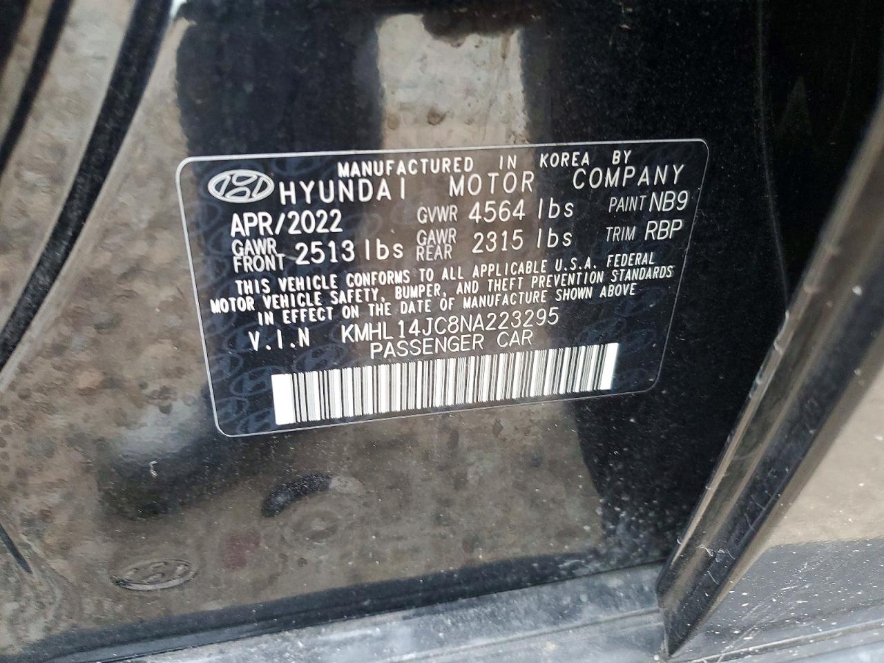 2022 Hyundai Sonata N Line Black vin: KMHL14JC8NA223295