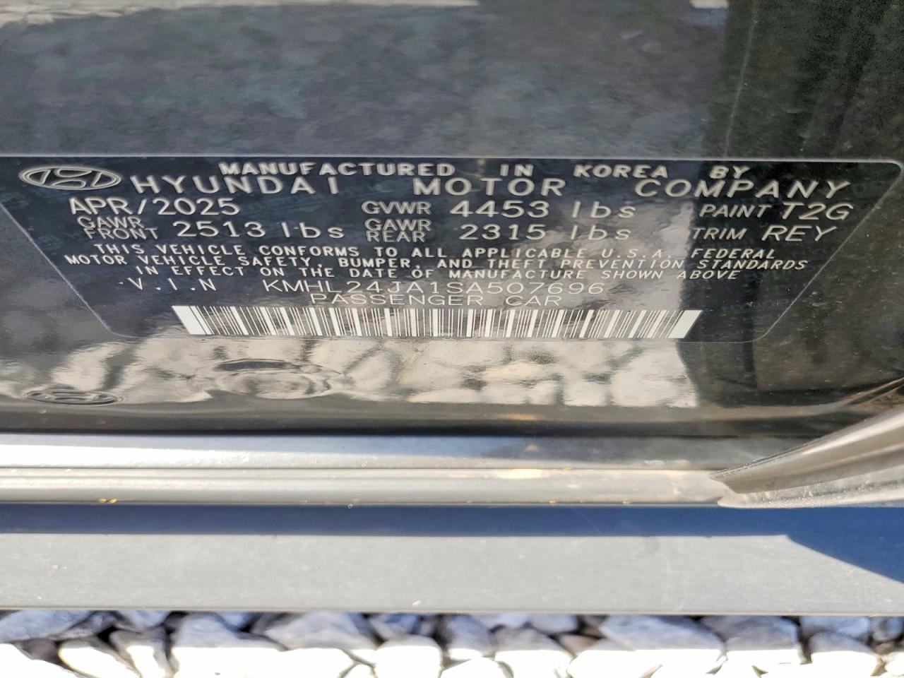 2025 Hyundai Sonata Se Charcoal vin: KMHL24JA1SA507696