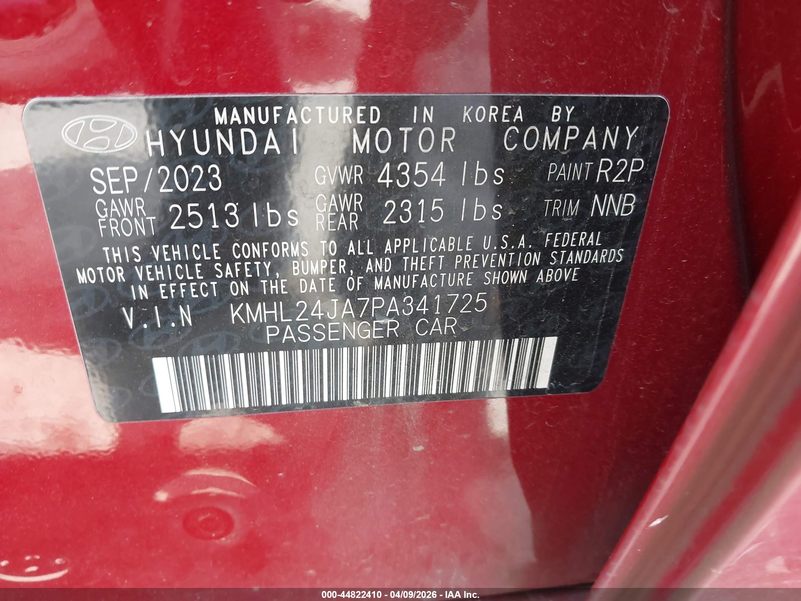 2023 Hyundai Sonata Se Красный vin: KMHL24JA7PA341725