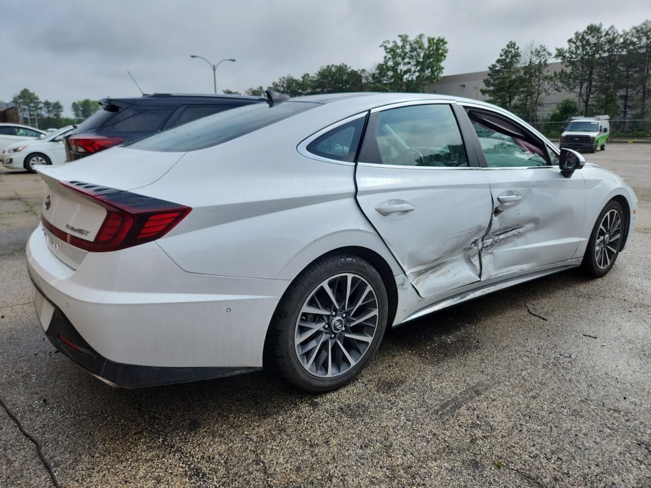 2023 Hyundai Sonata Limited White vin: KMHL34J27PA284366 Damage: Right Rear Door, Dent(S) W/ Paint Dmg, > 12 Inches