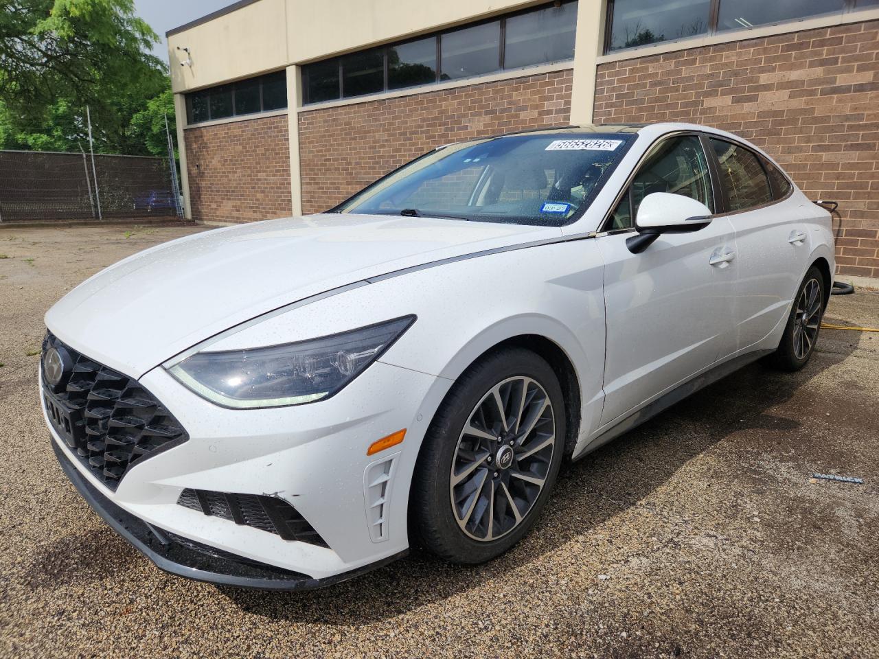 2023 Hyundai Sonata Limited White vin: KMHL34J27PA284366 Damage: Front Bumper, Heavy Scratch, 3 To 4 Inches