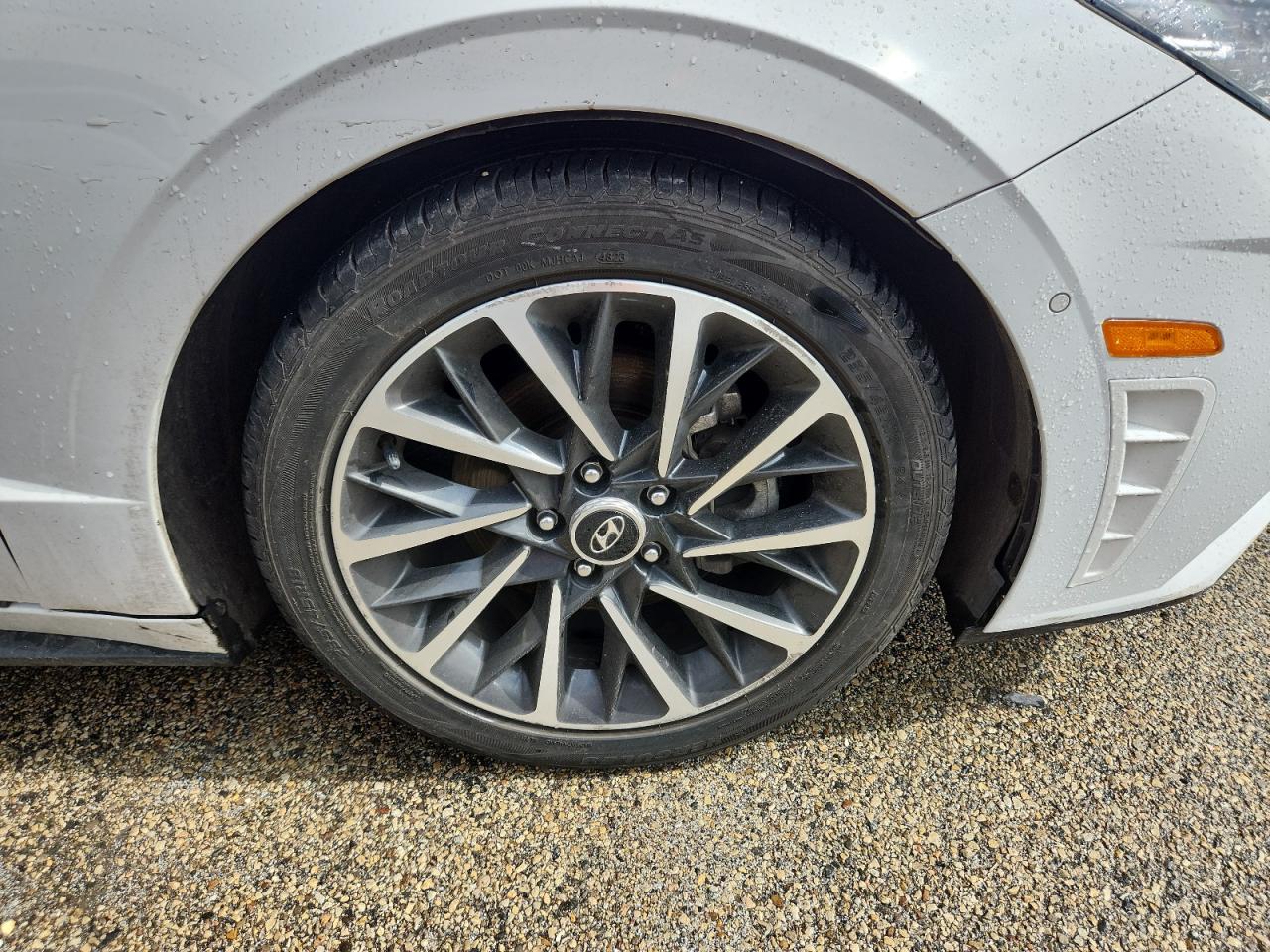 2023 Hyundai Sonata Limited White vin: KMHL34J27PA284366 Damage: Right Front Wheel, Curb Rash, 5 To 6 Inches