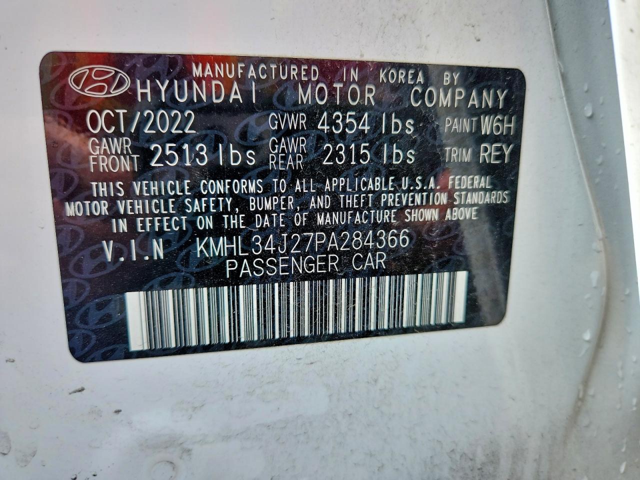 2023 Hyundai Sonata Limited White vin: KMHL34J27PA284366