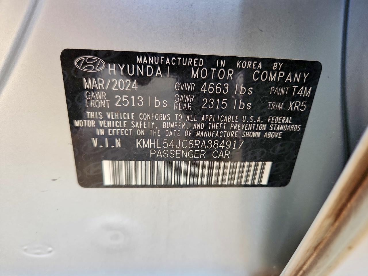 2024 Hyundai Sonata N Line Silver vin: KMHL54JC6RA384917