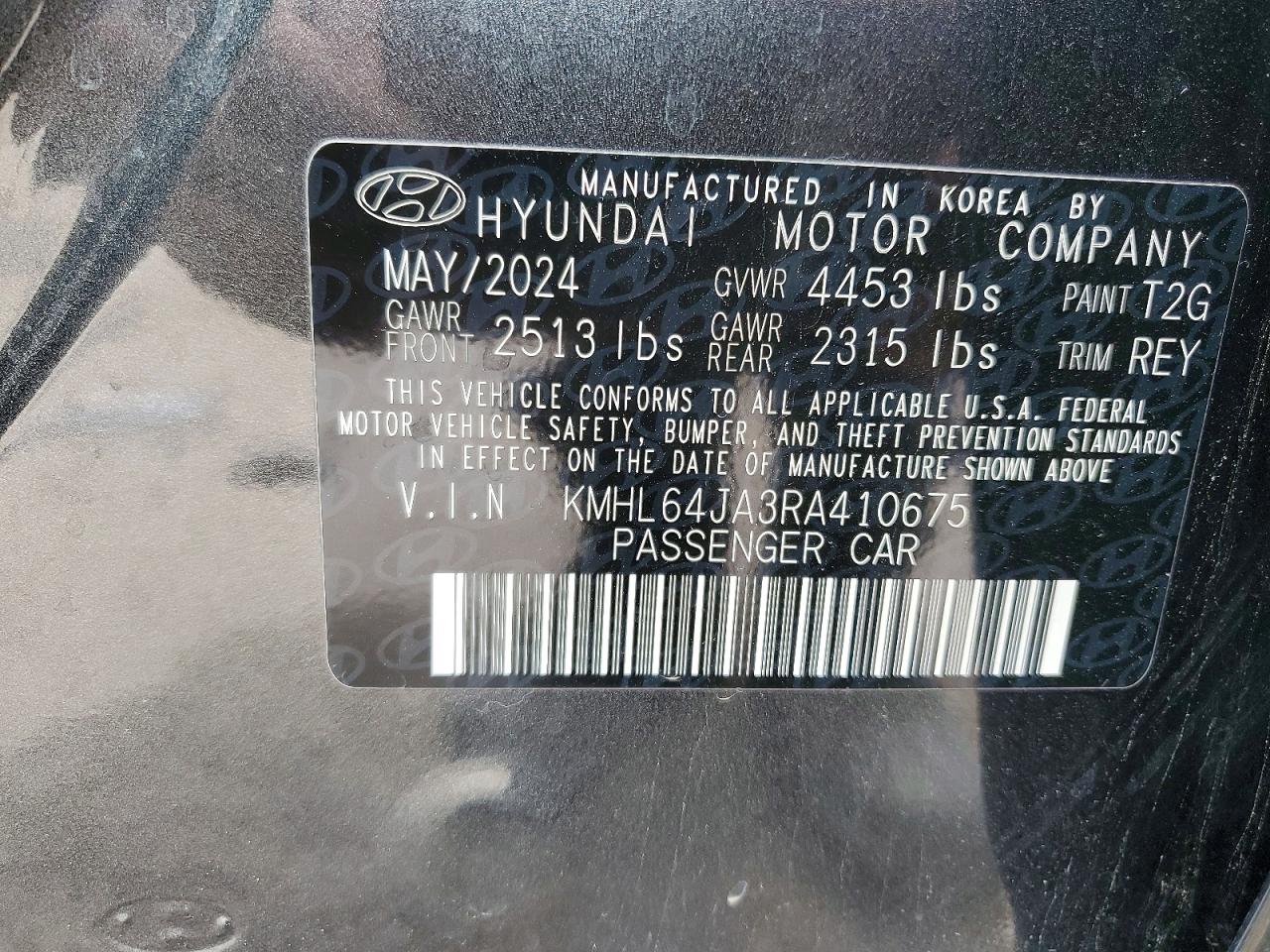 2024 Hyundai Sonata Sel Gray vin: KMHL64JA3RA410675