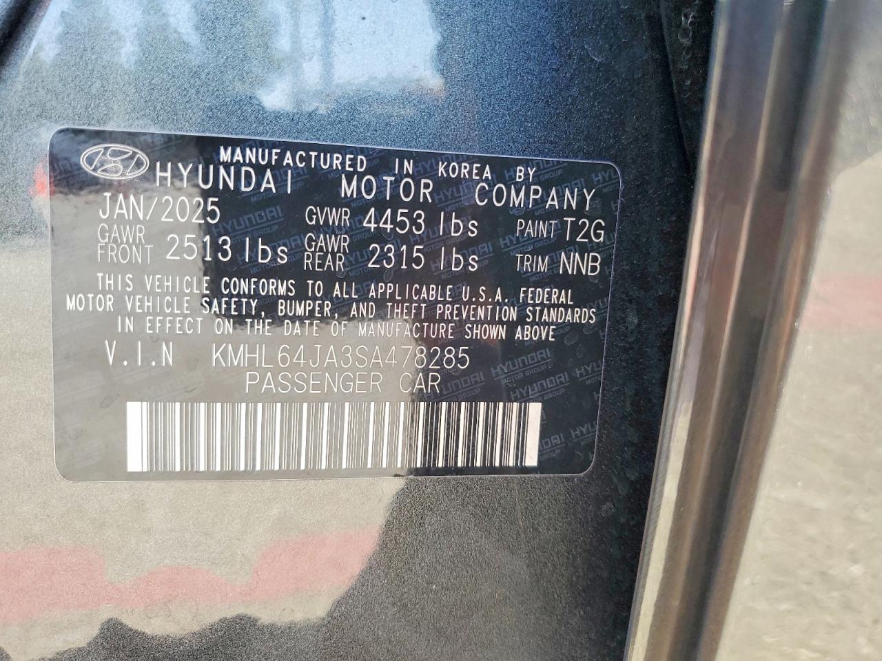 2025 Hyundai Sonata Sel Черный vin: KMHL64JA3SA478285