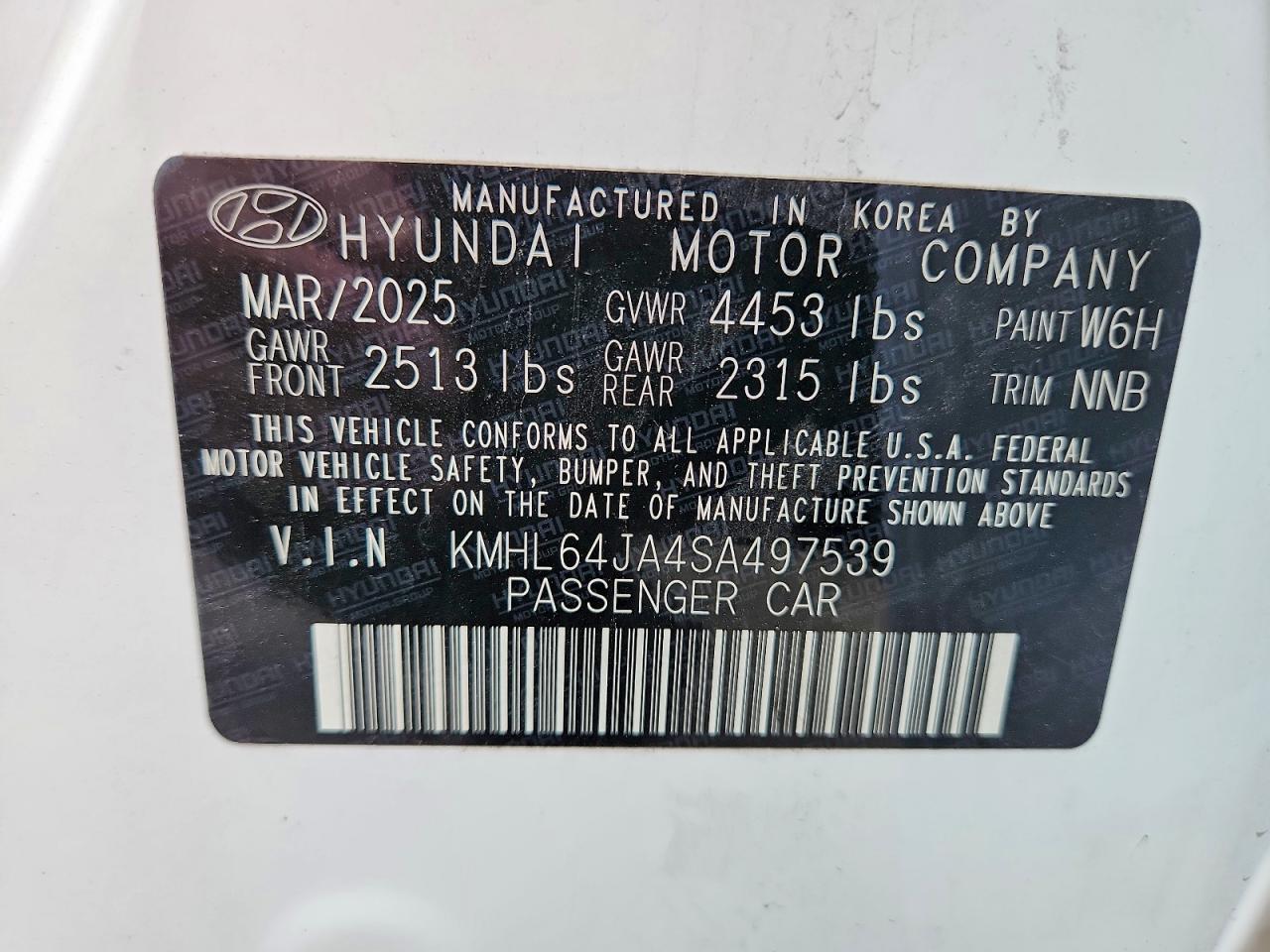 2025 Hyundai Sonata Sel Белый vin: KMHL64JA4SA497539