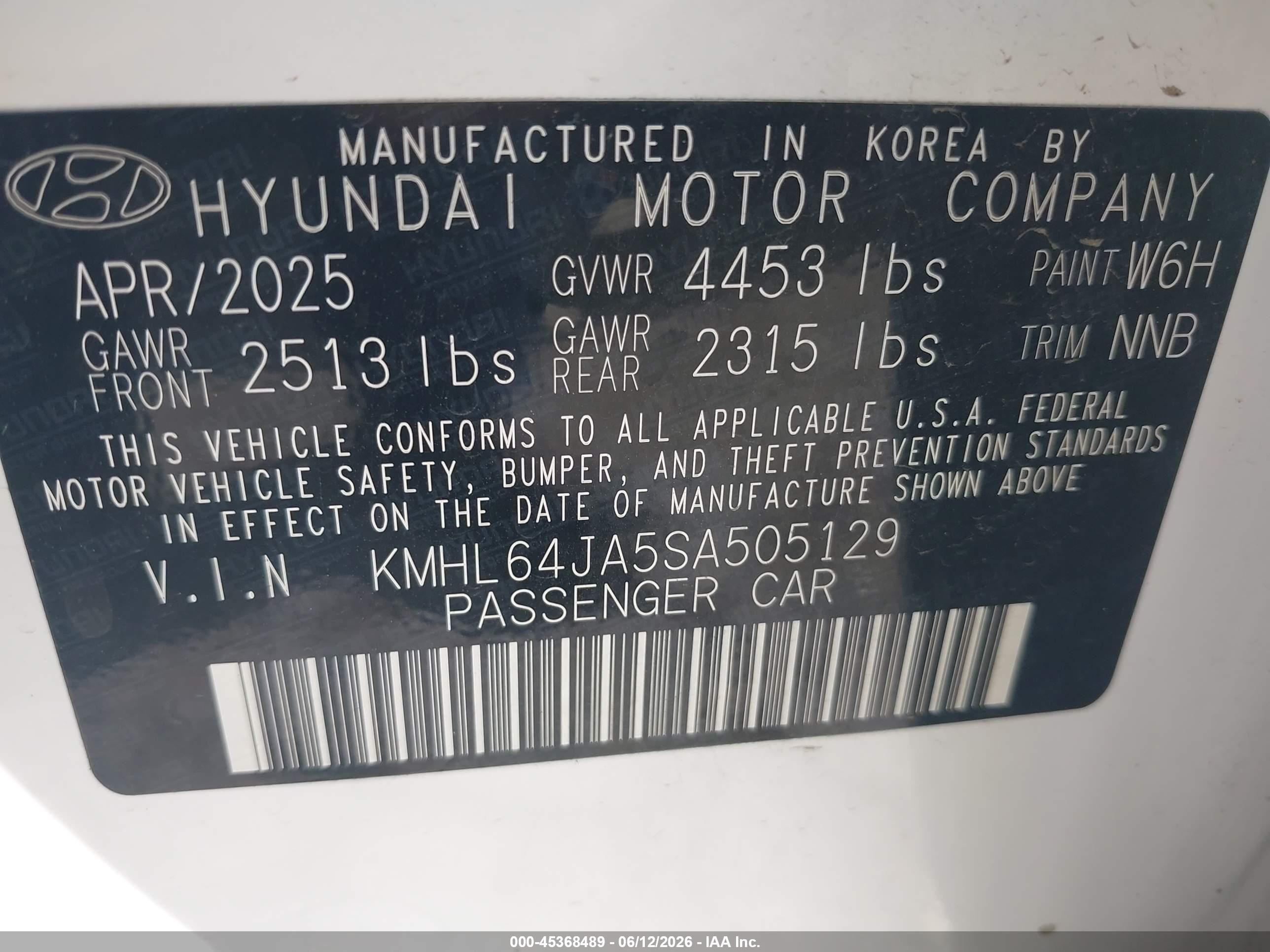 2025 Hyundai Sonata Sel Белый vin: KMHL64JA5SA505129