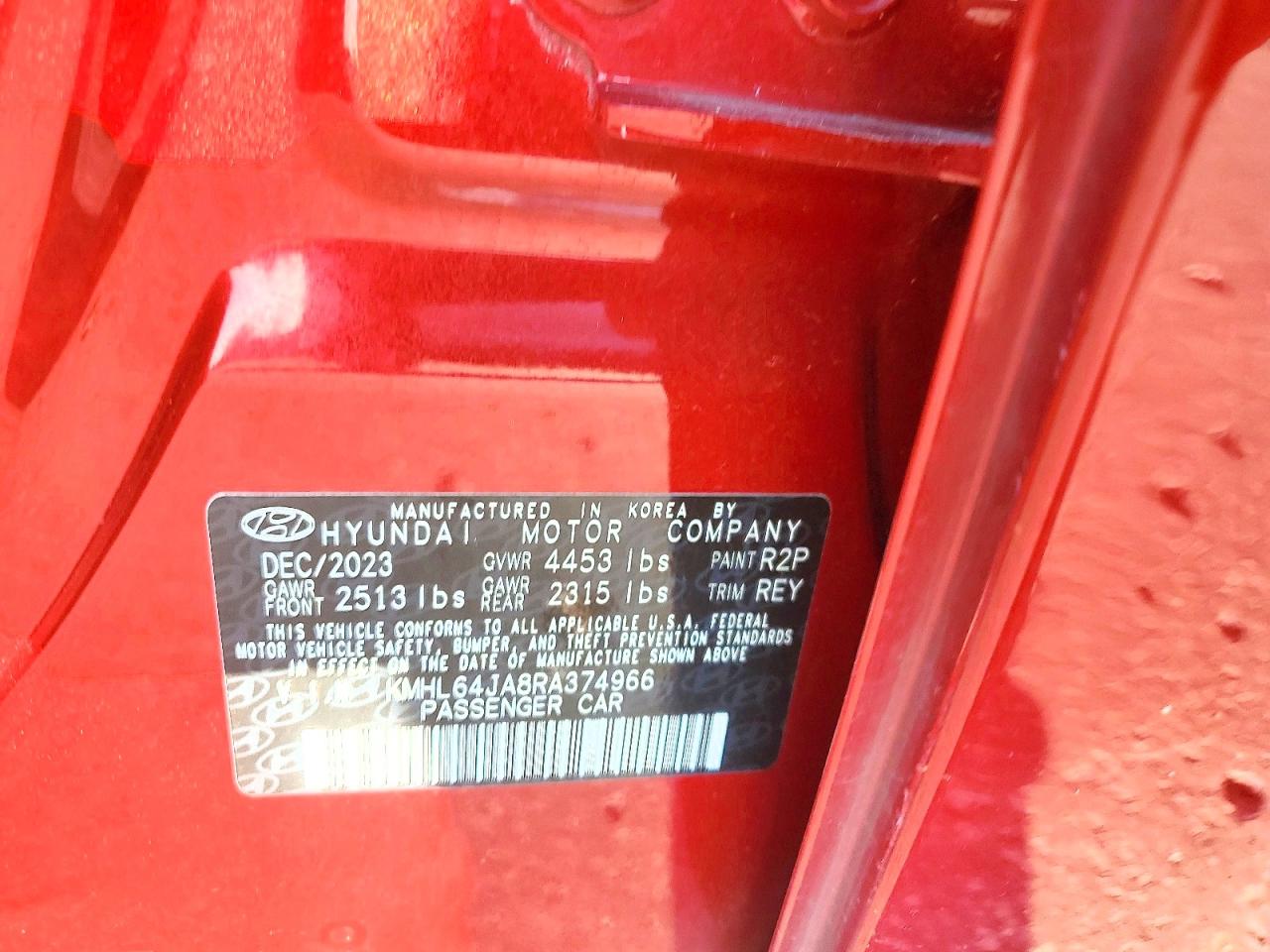 2024 Hyundai Sonata Sel Red vin: KMHL64JA8RA374966