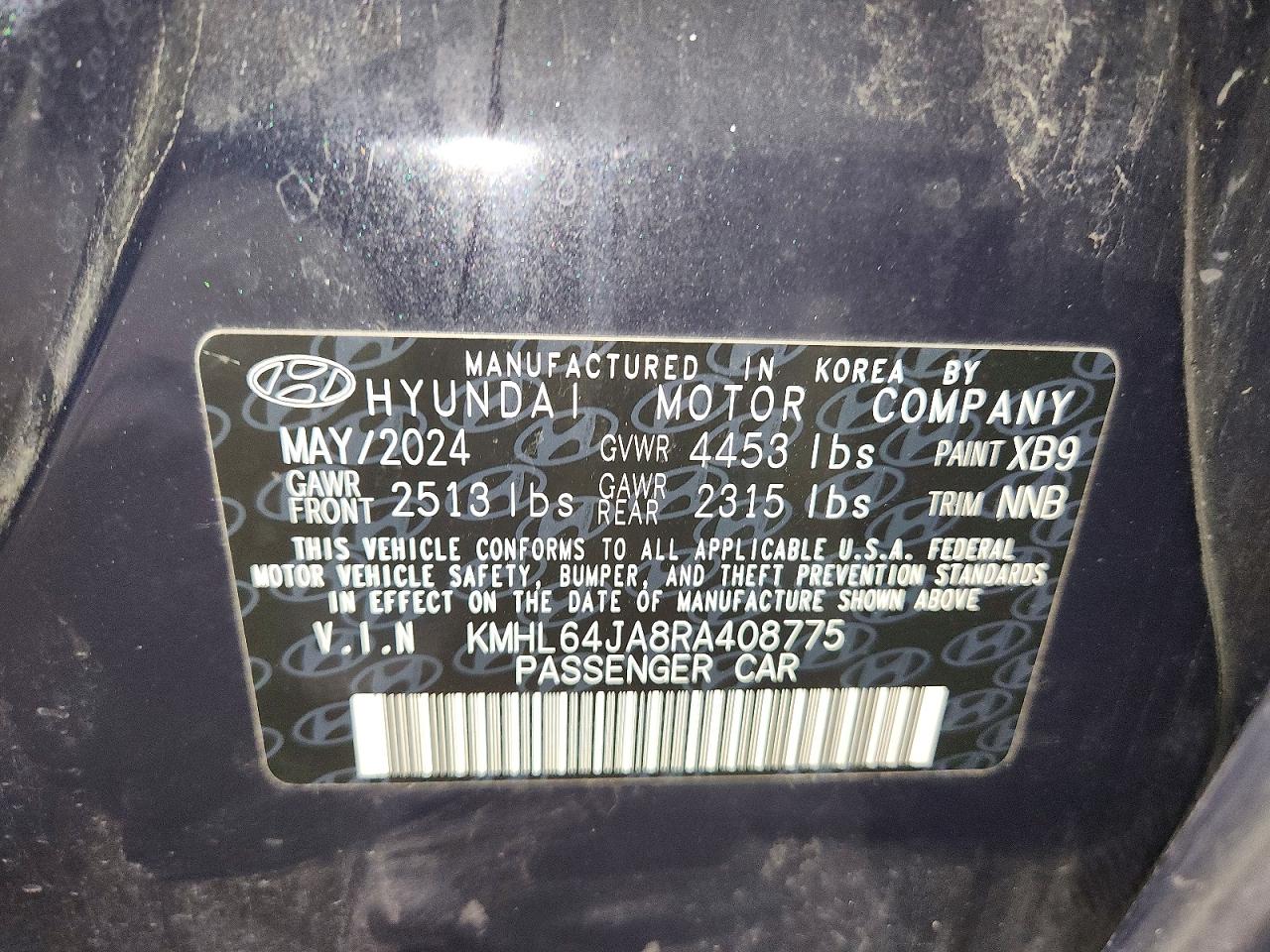 2024 Hyundai Sonata Sel Gray vin: KMHL64JA8RA408775