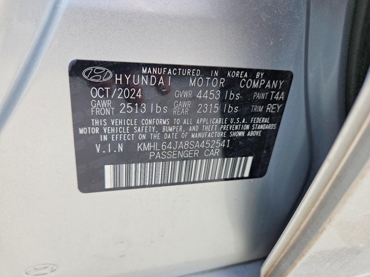 2025 Hyundai Sonata Sel Gray vin: KMHL64JA8SA452541