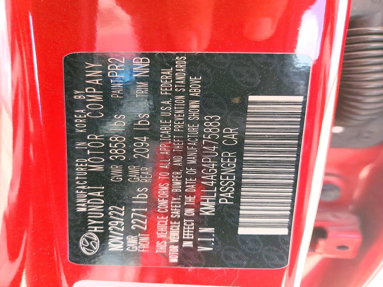 2023 Hyundai Elantra Red vin: KMHLL4AG4PU475883
