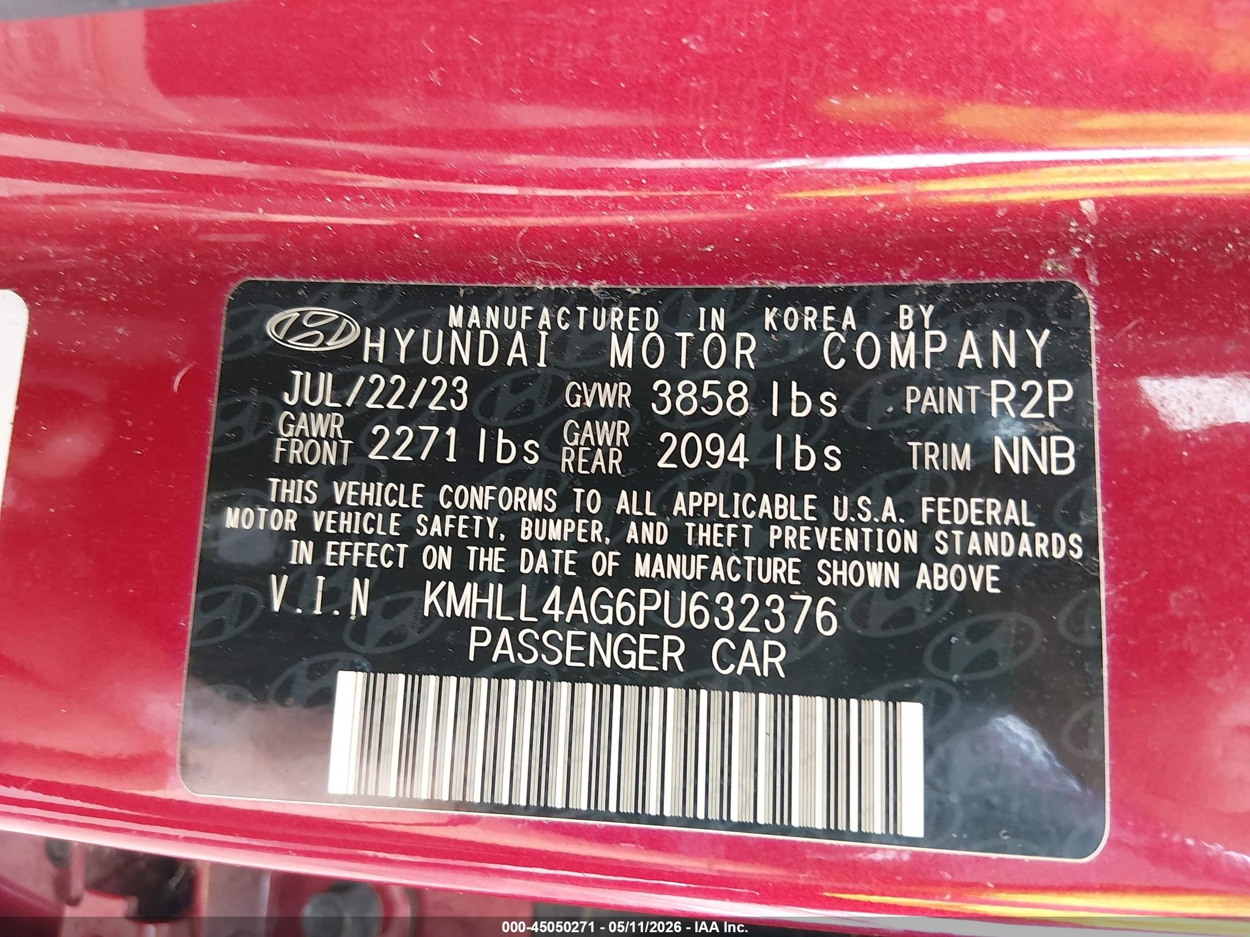 2023 Hyundai Elantra Se Red vin: KMHLL4AG6PU632376