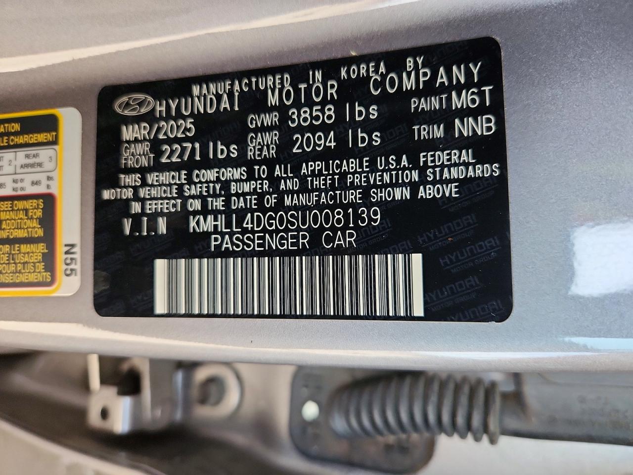 2025 Hyundai Elantra Se Silver vin: KMHLL4DG0SU008139