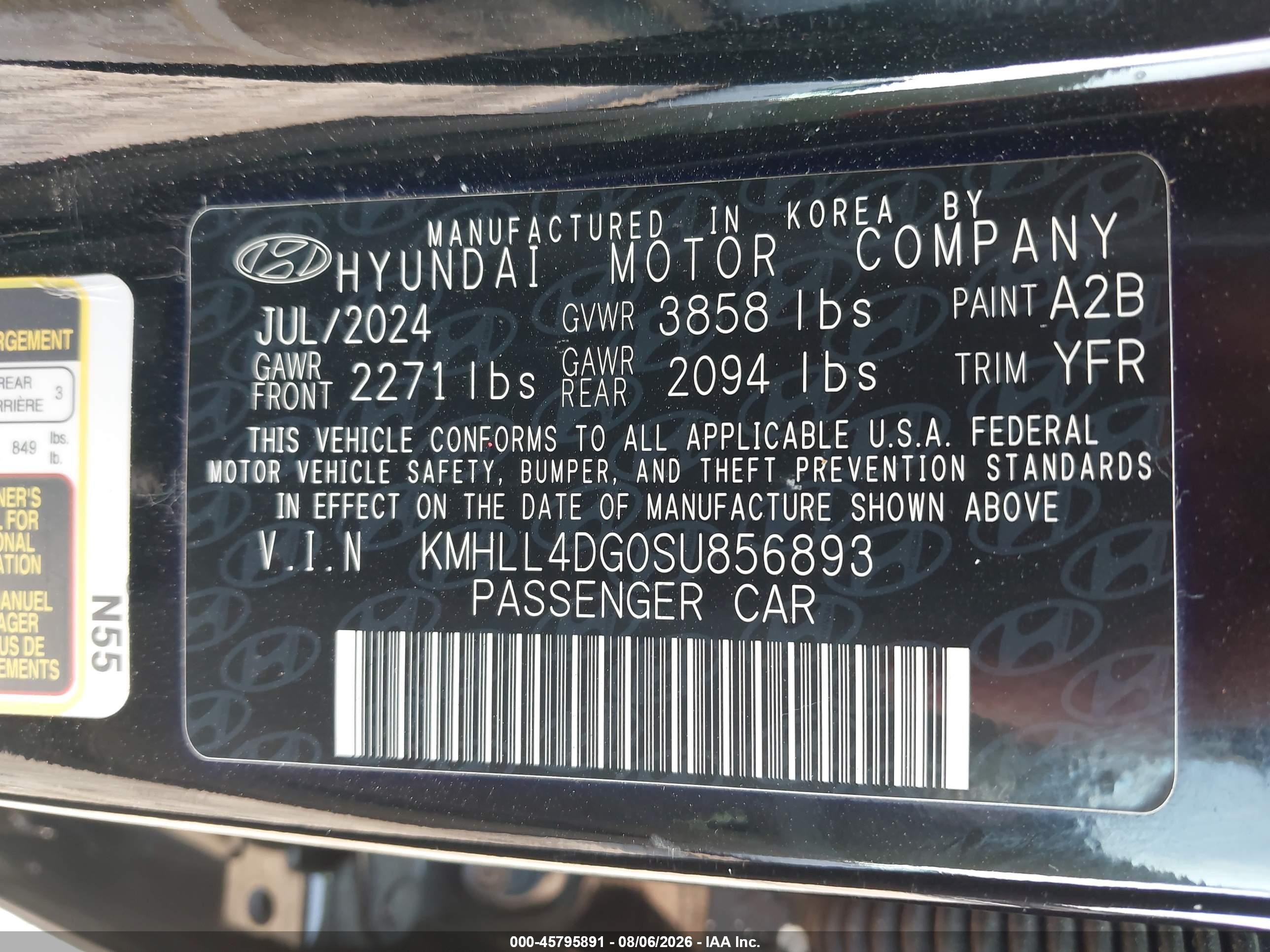 2025 Hyundai Elantra Se Black vin: KMHLL4DG0SU856893