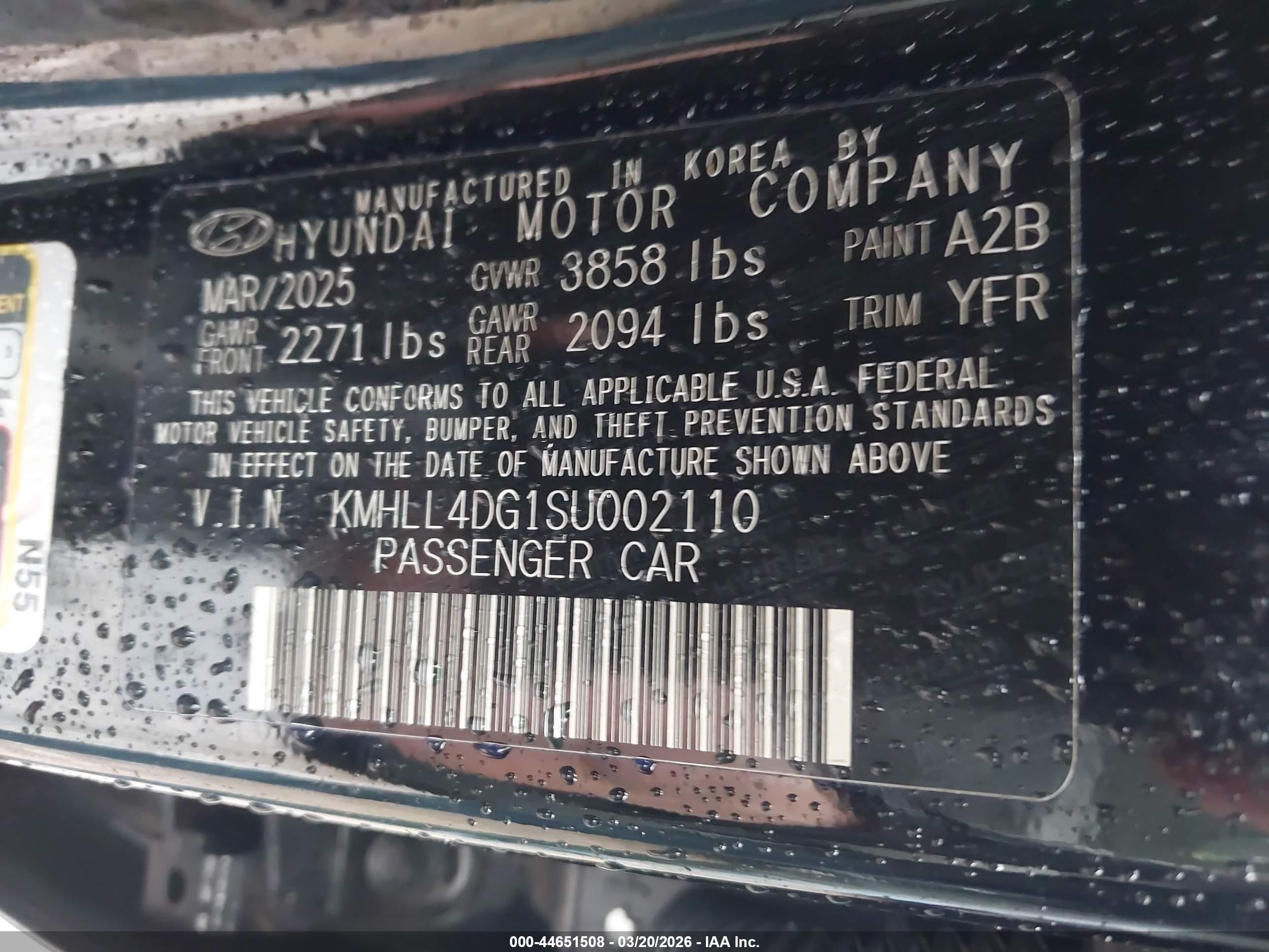 2025 Hyundai Elantra Se Черный vin: KMHLL4DG1SU002110