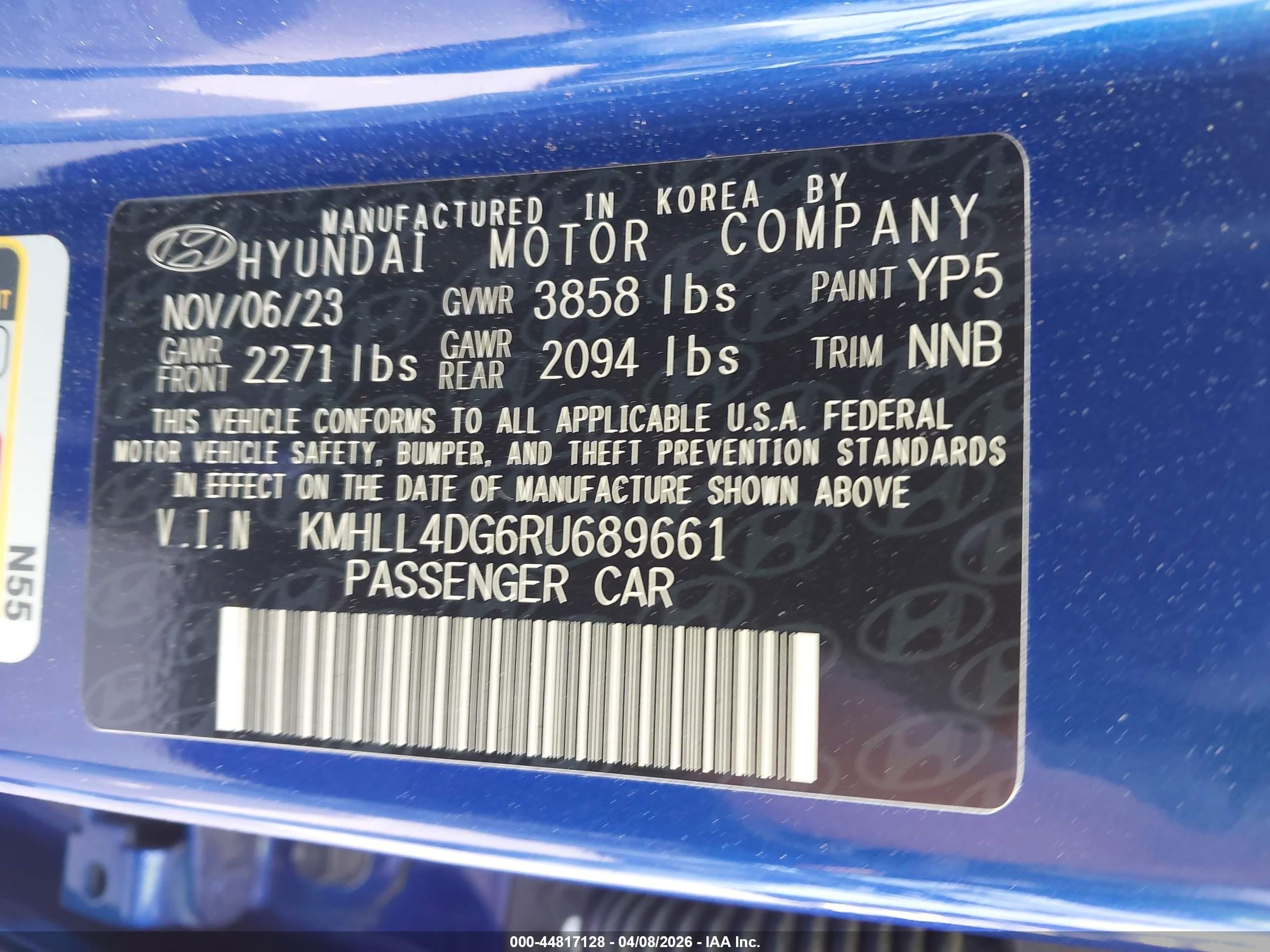 2024 Hyundai Elantra Se Синий vin: KMHLL4DG6RU689661