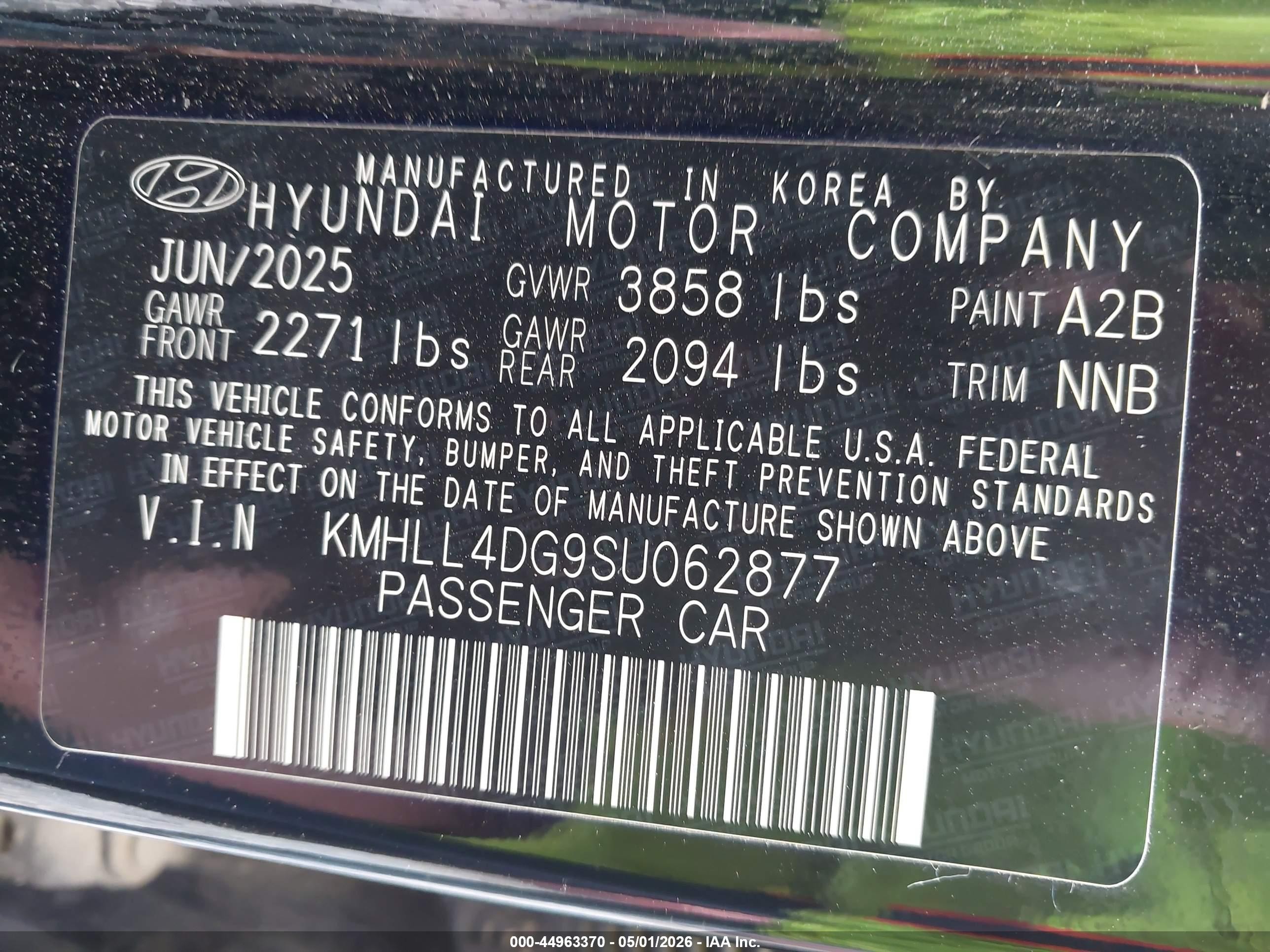 2025 Hyundai Elantra Se Черный vin: KMHLL4DG9SU062877