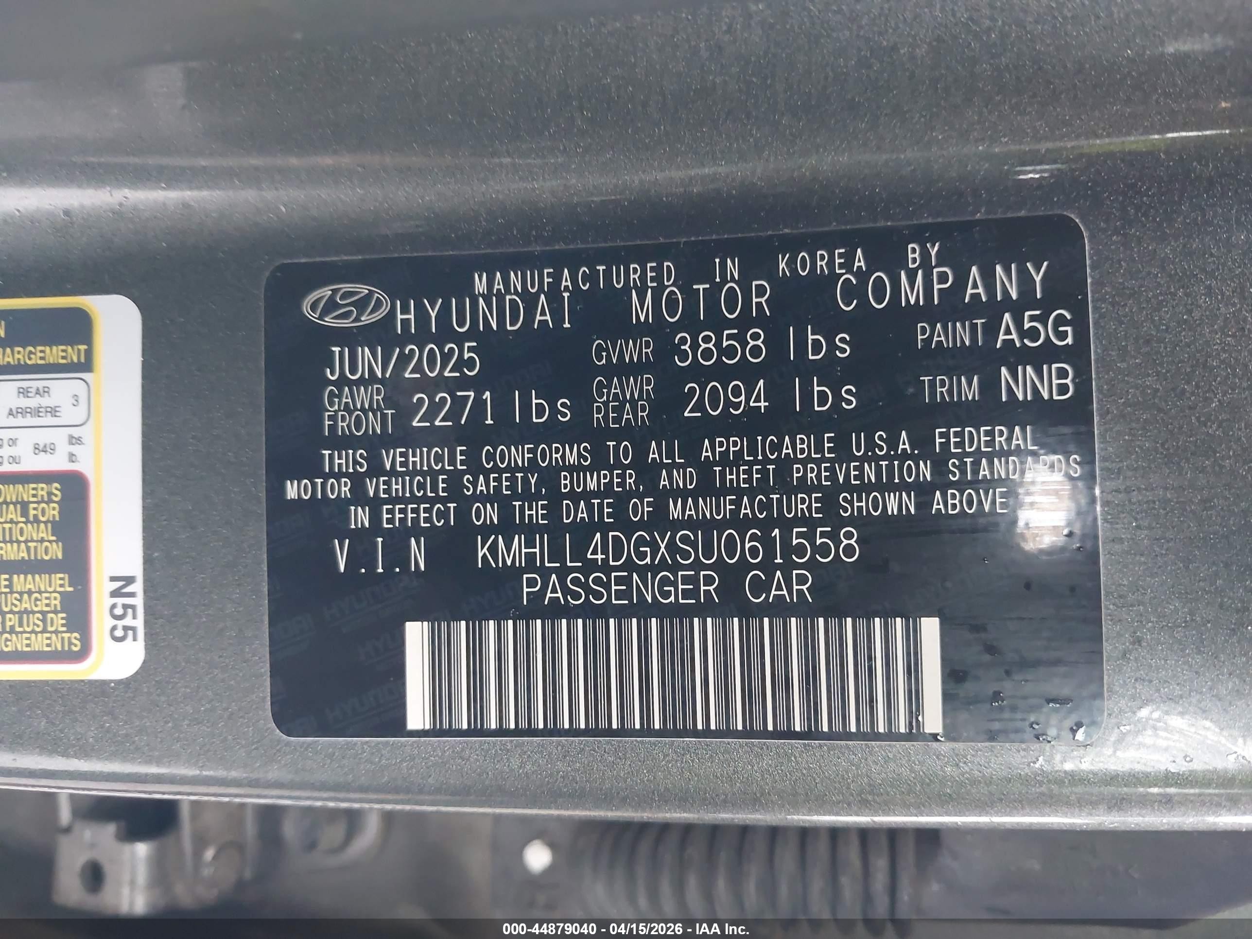 2025 Hyundai Elantra Se Gray vin: KMHLL4DGXSU061558